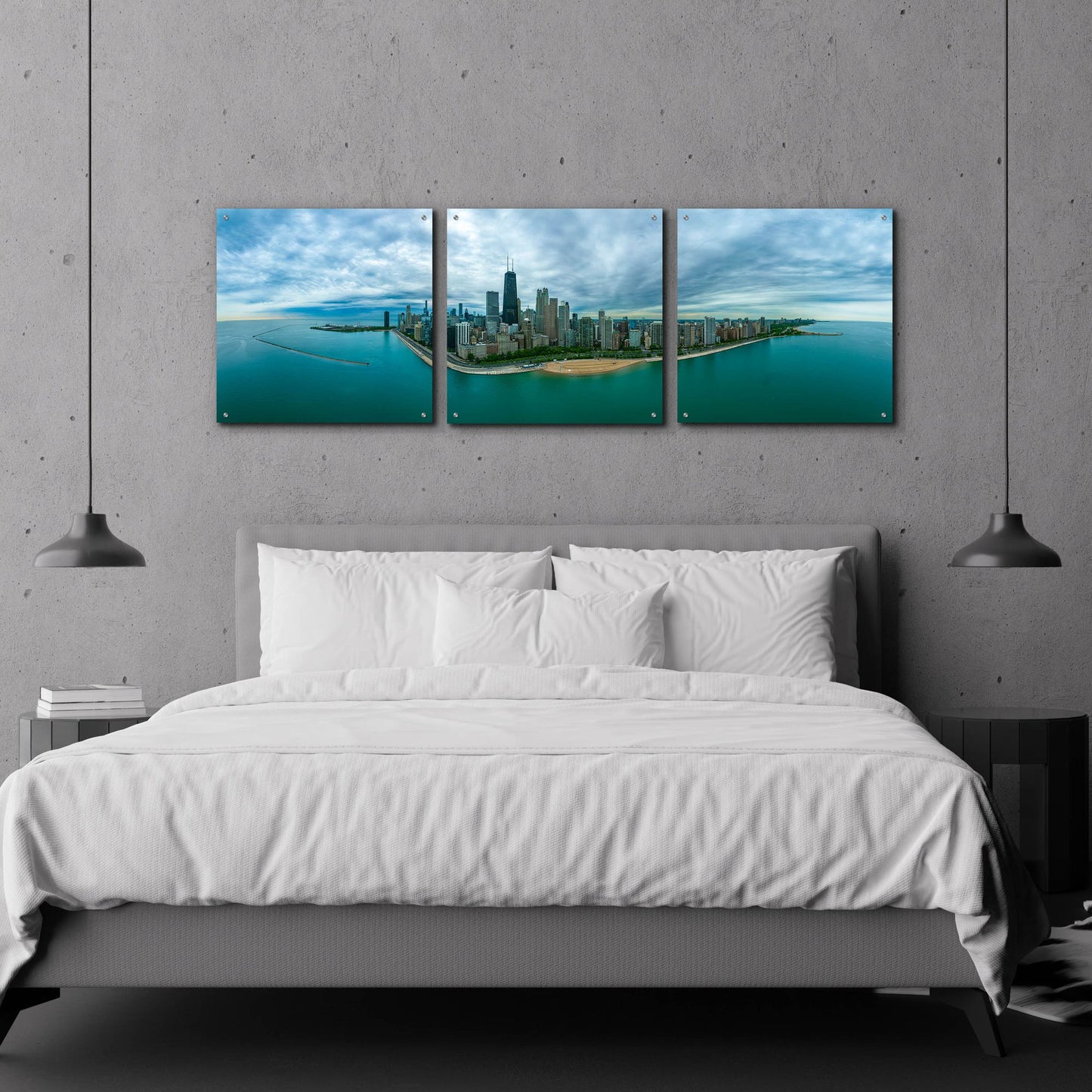 Epic Art 'Wonderful Chicago' by Epic Portfolio, Acrylic Glass Wall Art, 3 Piece Set,72x24