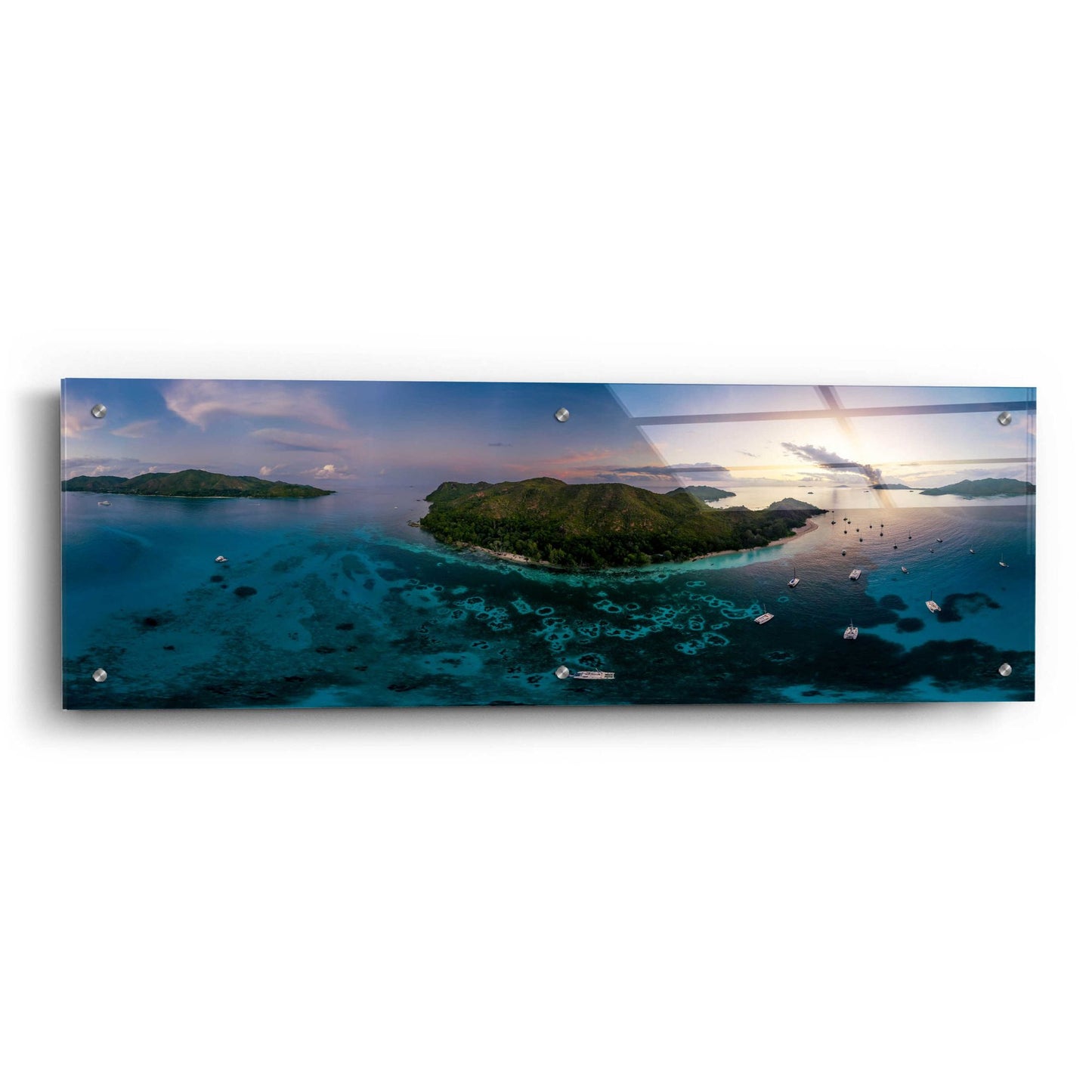 Epic Art 'Curieuse Island Seychelles Pano' by Epic Portfolio, Acrylic Glass Wall Art,36x12