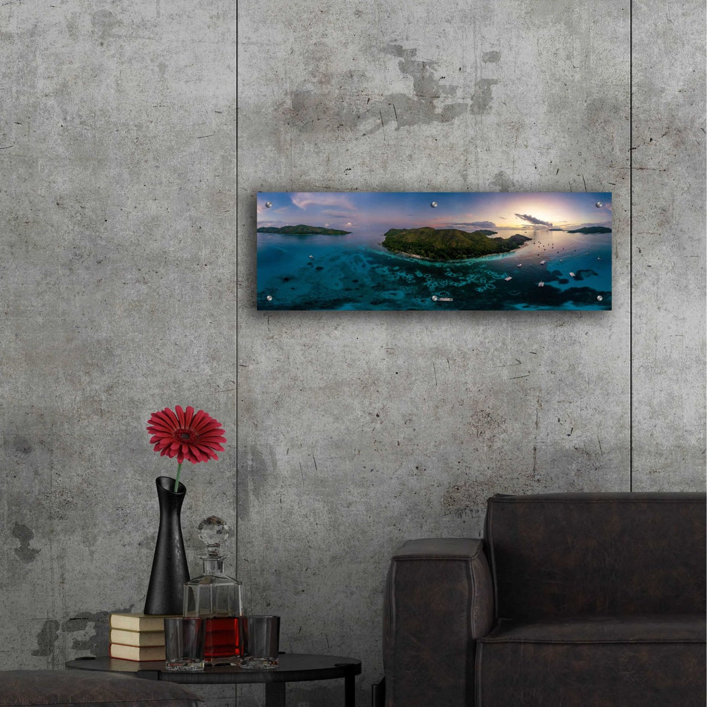 Epic Art 'Curieuse Island Seychelles Pano' by Epic Portfolio, Acrylic Glass Wall Art,36x12