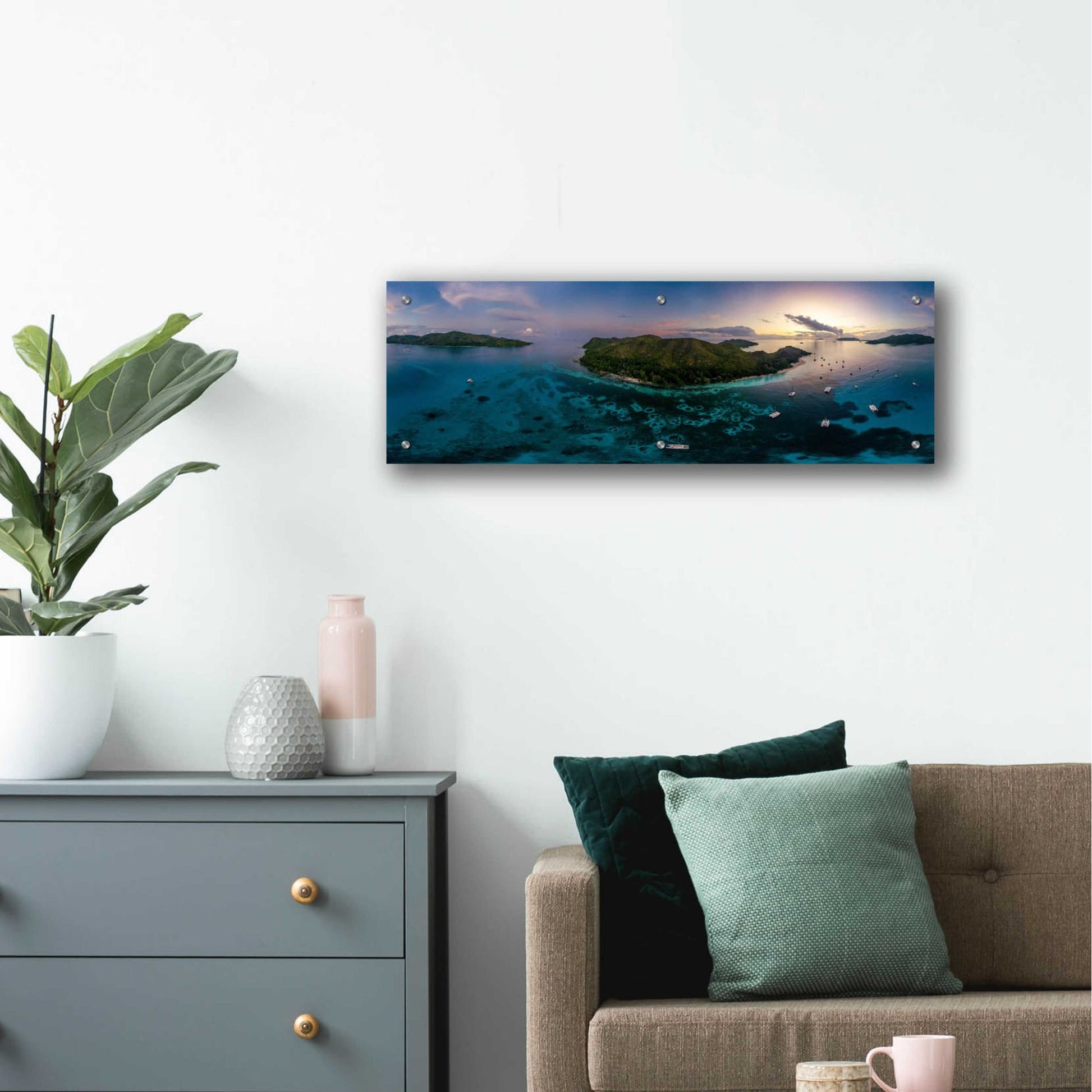 Epic Art 'Curieuse Island Seychelles Pano' by Epic Portfolio, Acrylic Glass Wall Art,36x12