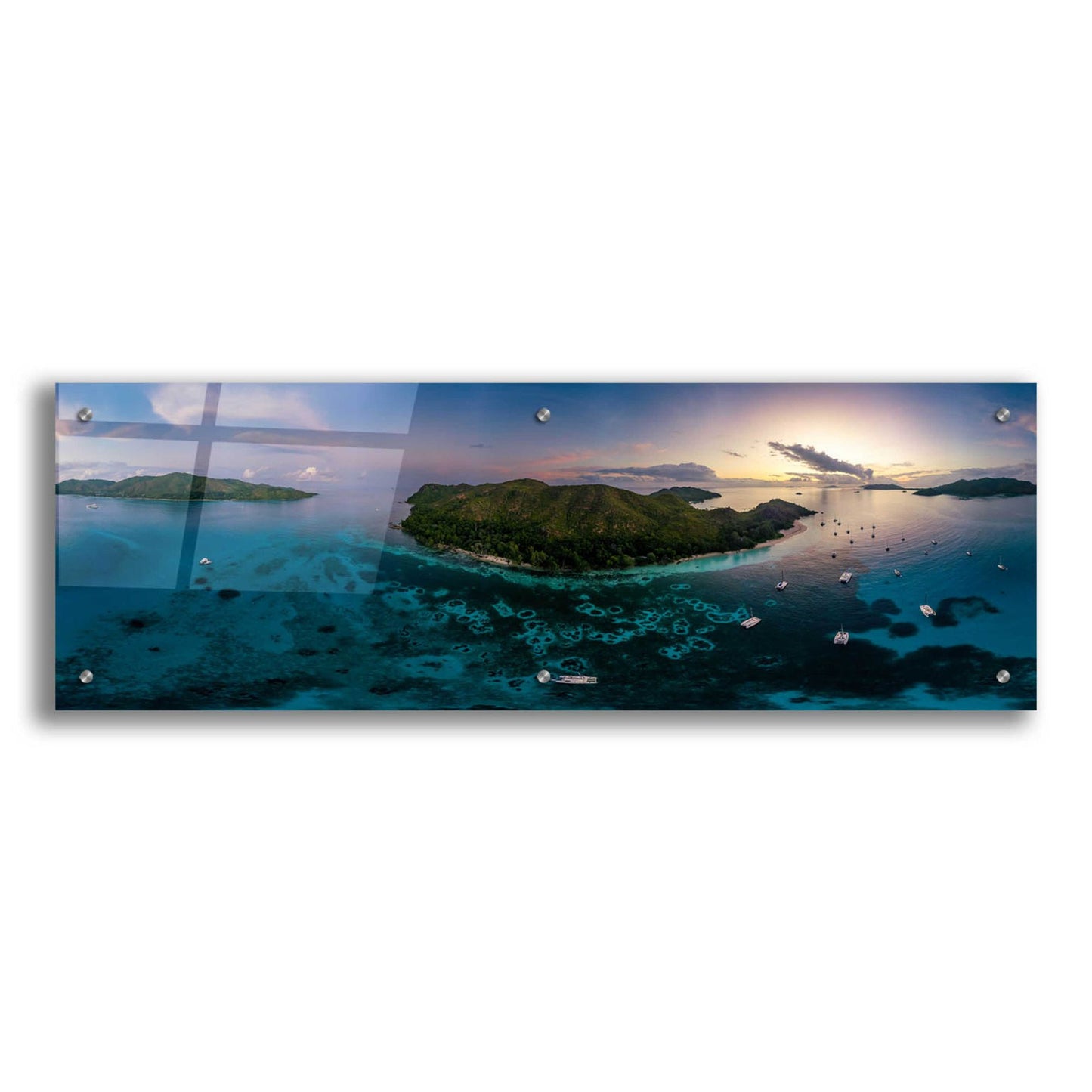 Epic Art 'Curieuse Island Seychelles Pano' by Epic Portfolio, Acrylic Glass Wall Art,36x12