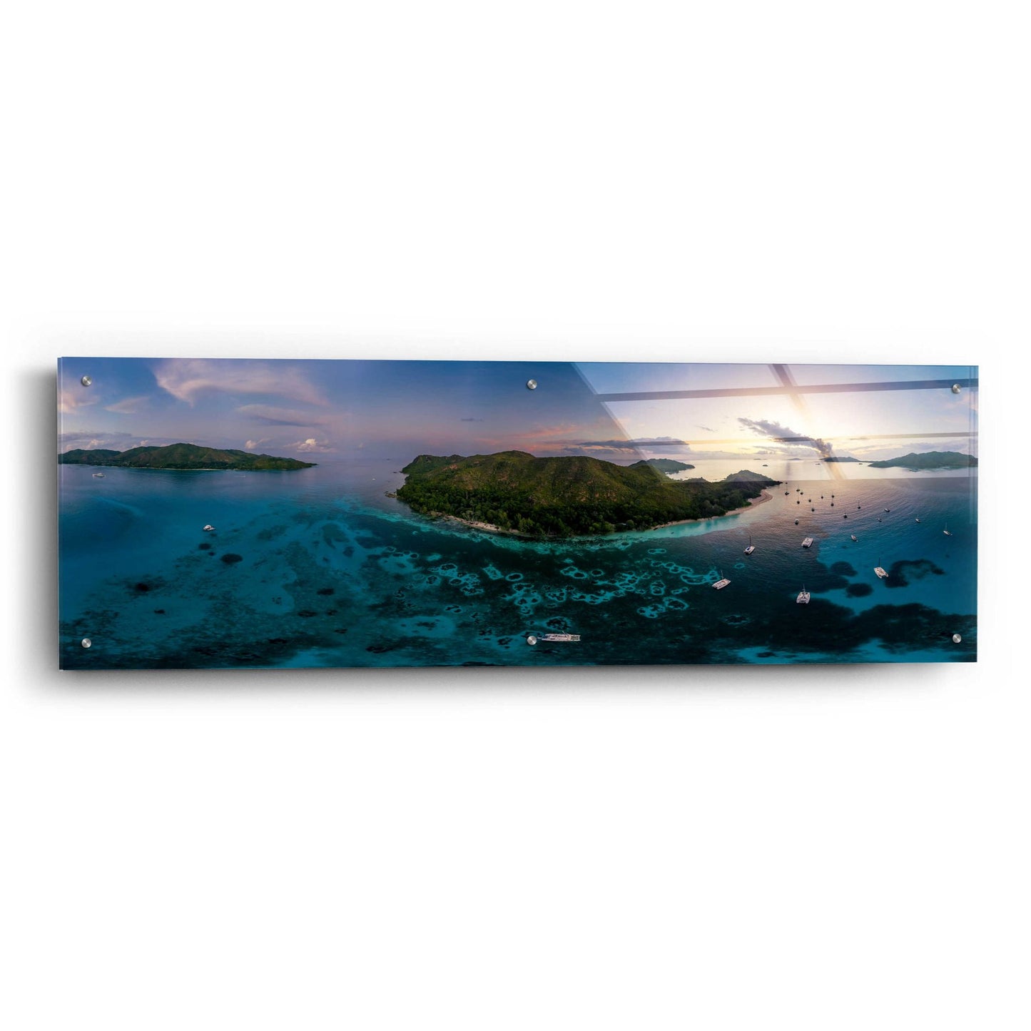 Epic Art 'Curieuse Island Seychelles Pano' by Epic Portfolio, Acrylic Glass Wall Art,48x16