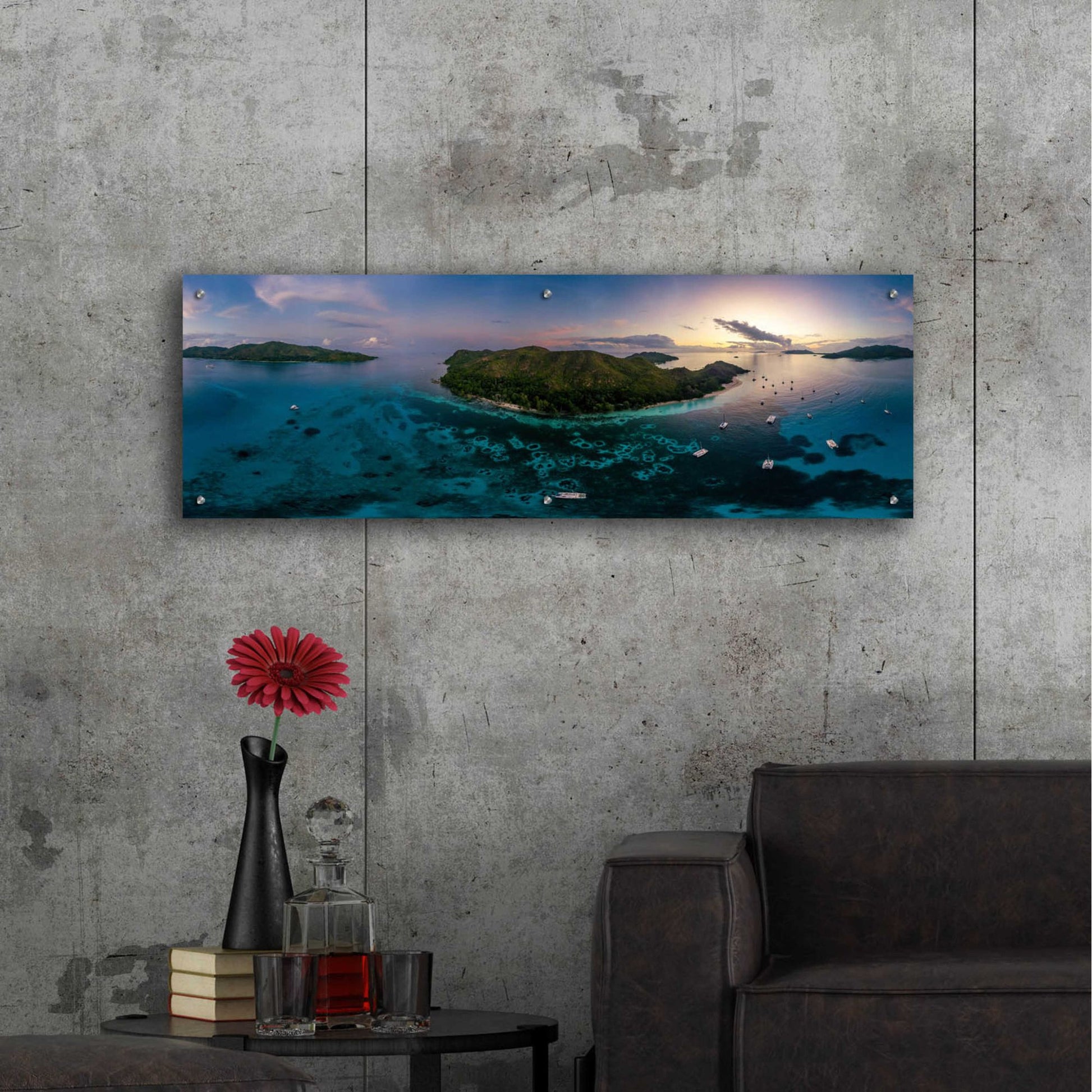 Epic Art 'Curieuse Island Seychelles Pano' by Epic Portfolio, Acrylic Glass Wall Art,48x16