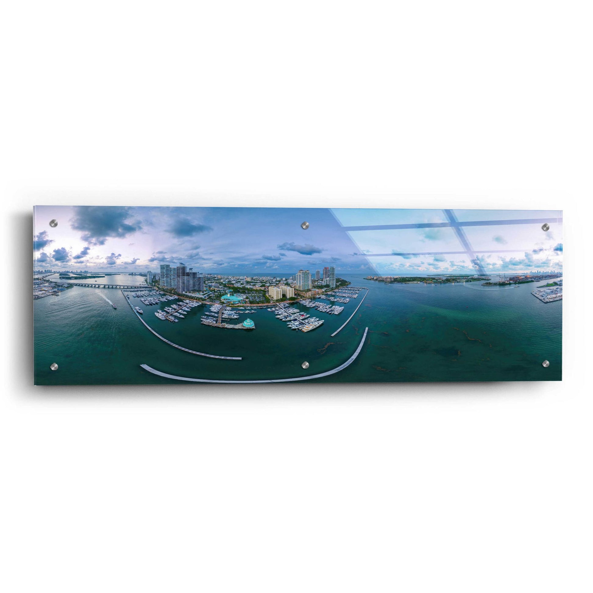 Epic Art 'Miami Twilight' by Epic Portfolio, Acrylic Glass Wall Art,36x12
