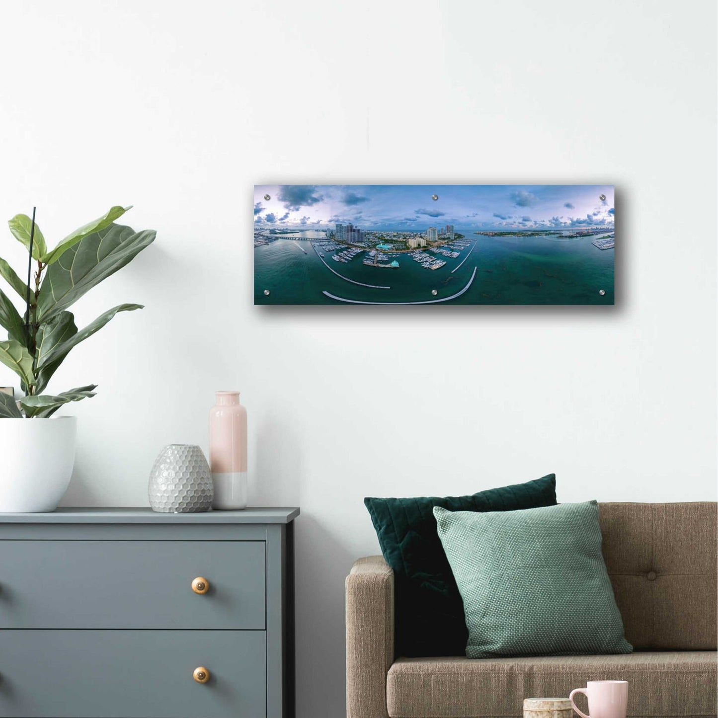 Epic Art 'Miami Twilight' by Epic Portfolio, Acrylic Glass Wall Art,36x12