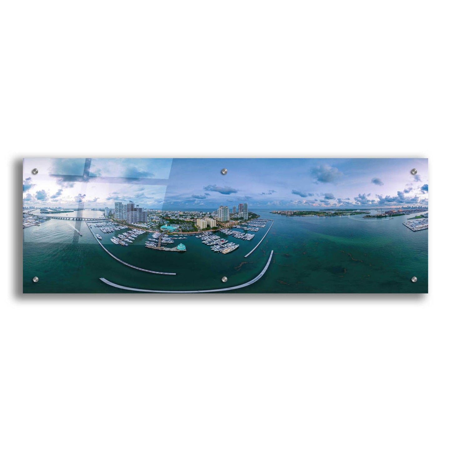 Epic Art 'Miami Twilight' by Epic Portfolio, Acrylic Glass Wall Art,36x12