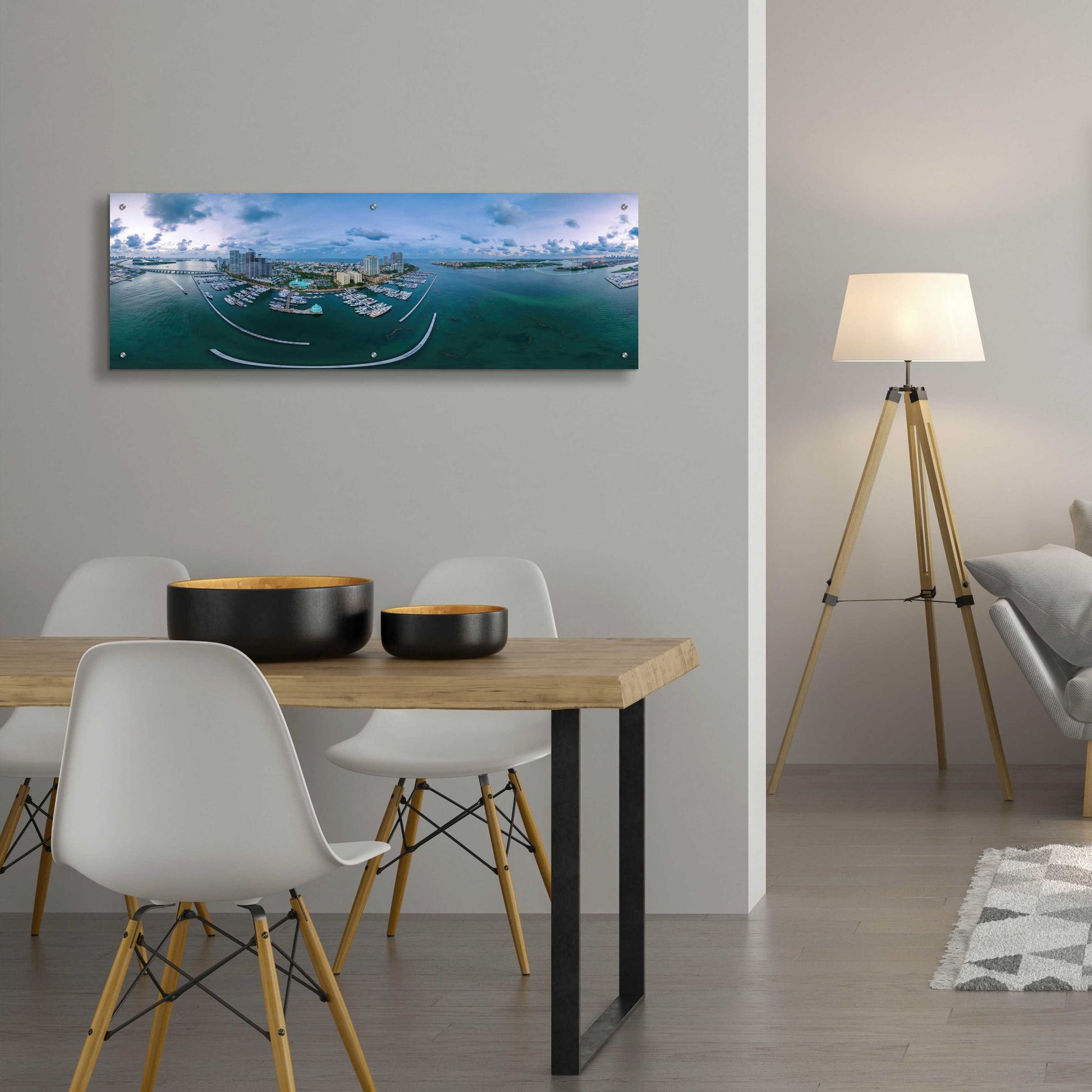 Epic Art 'Miami Twilight' by Epic Portfolio, Acrylic Glass Wall Art,48x16