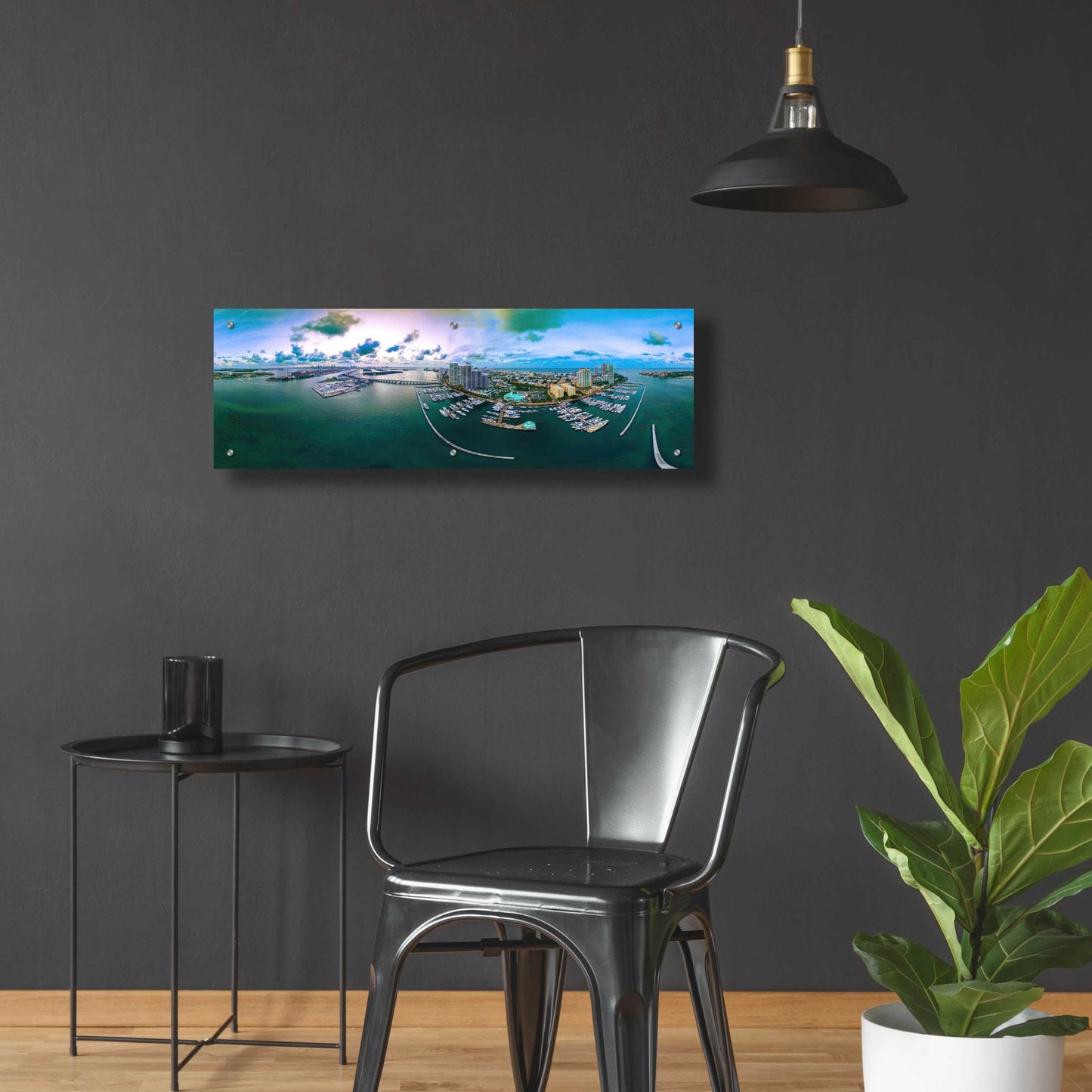 Epic Art 'South Beach Twilight' by Epic Portfolio, Acrylic Glass Wall Art,36x12