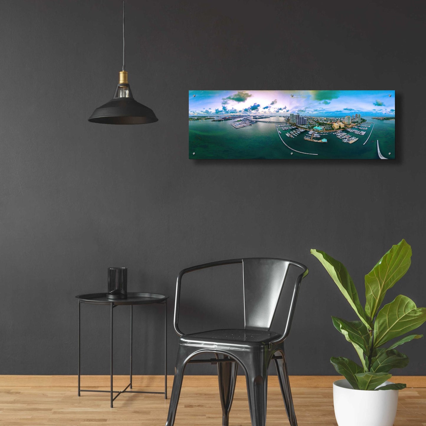 Epic Art 'South Beach Twilight' by Epic Portfolio, Acrylic Glass Wall Art,48x16