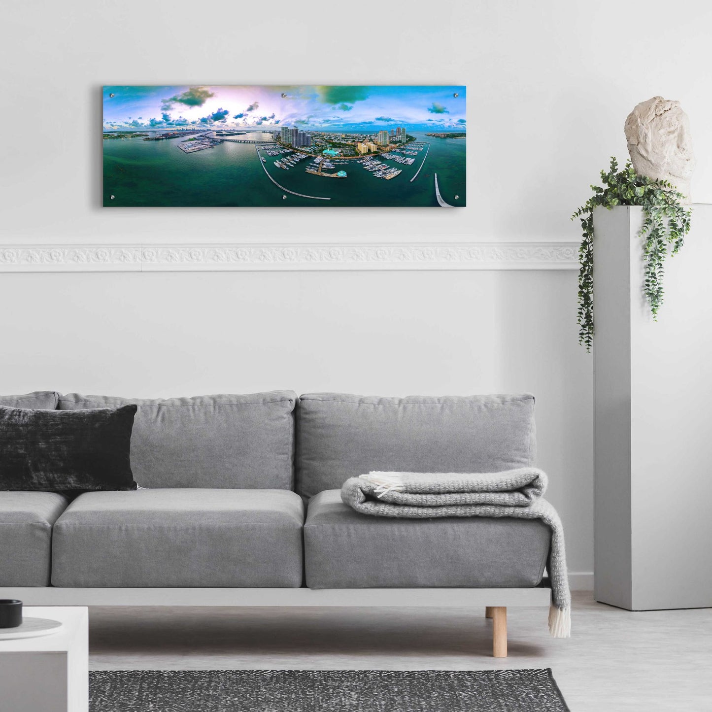 Epic Art 'South Beach Twilight' by Epic Portfolio, Acrylic Glass Wall Art,48x16