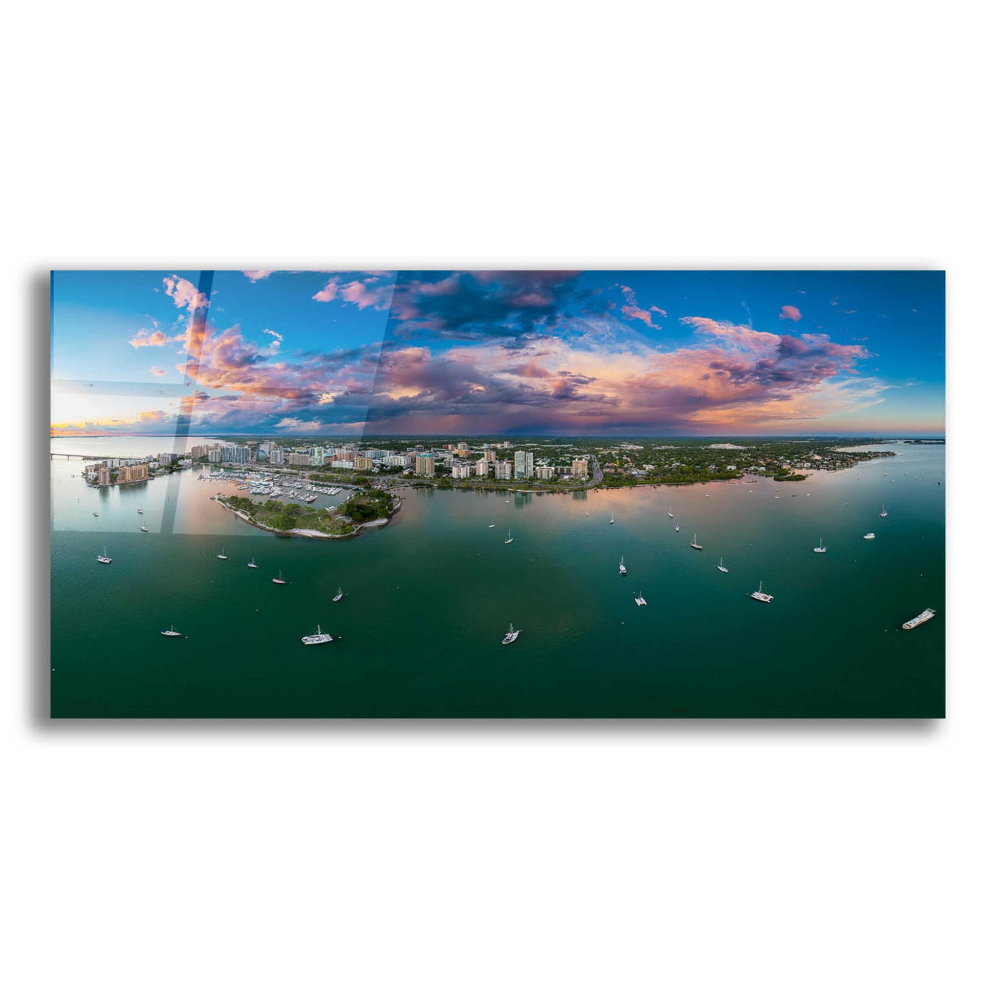 Epic Art 'Sarasota Sunset' by Epic Portfolio, Acrylic Glass Wall Art,24x12