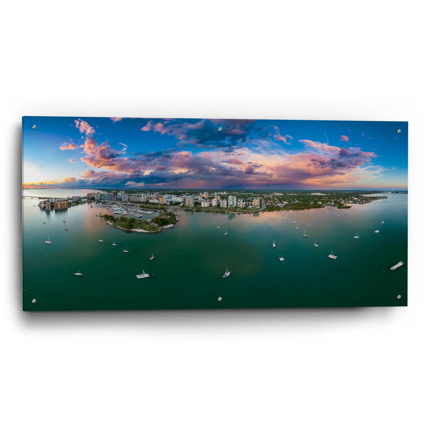 Epic Art 'Sarasota Sunset' by Epic Portfolio, Acrylic Glass Wall Art,48x24