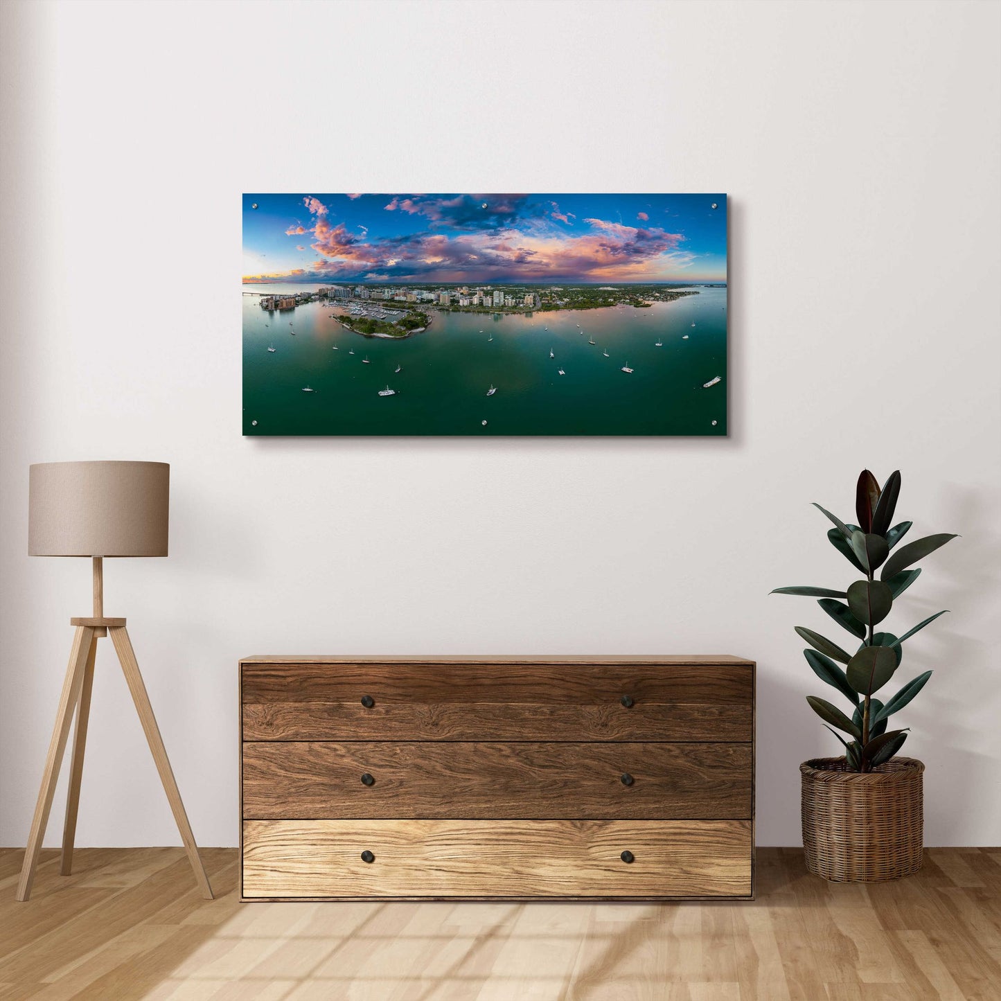 Epic Art 'Sarasota Sunset' by Epic Portfolio, Acrylic Glass Wall Art,48x24