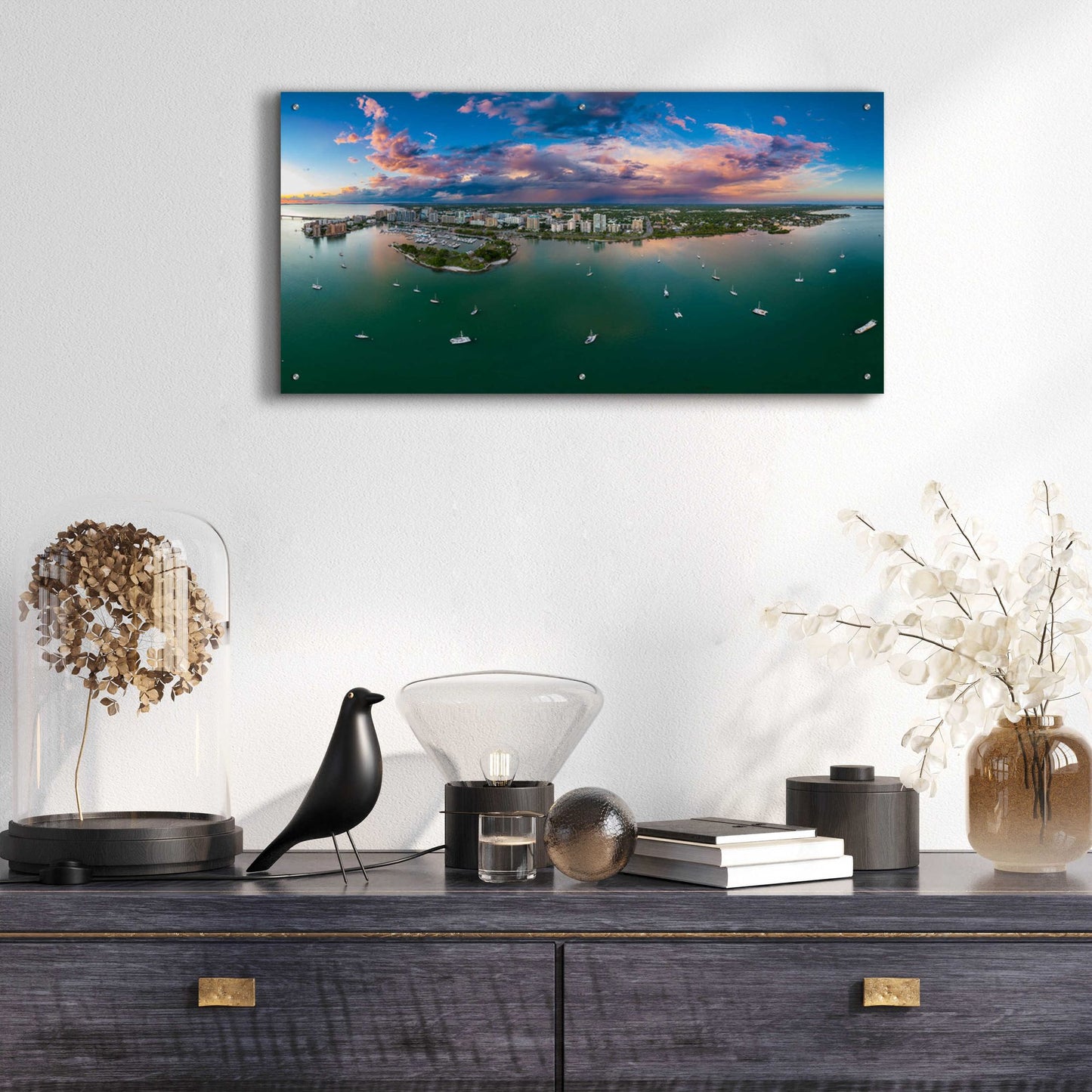 Epic Art 'Sarasota Sunset' by Epic Portfolio, Acrylic Glass Wall Art,48x24