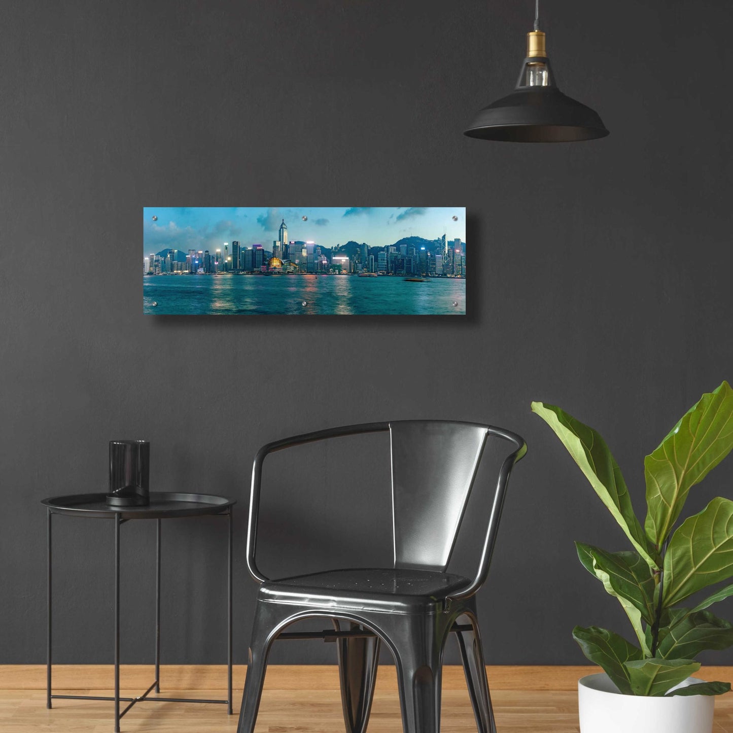 Epic Art 'Hong Kong Twilight' by Epic Portfolio, Acrylic Glass Wall Art,36x12