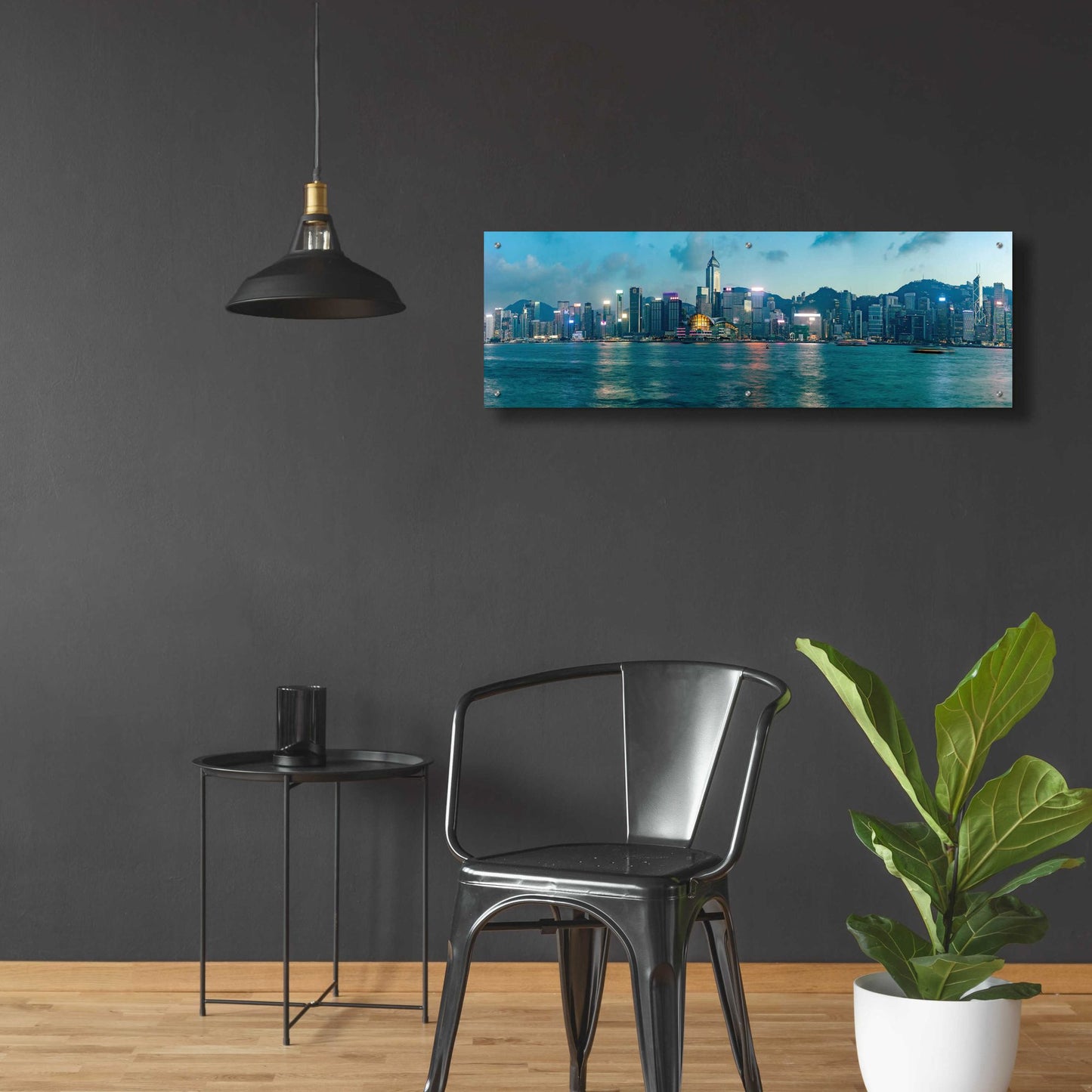 Epic Art 'Hong Kong Twilight' by Epic Portfolio, Acrylic Glass Wall Art,48x16