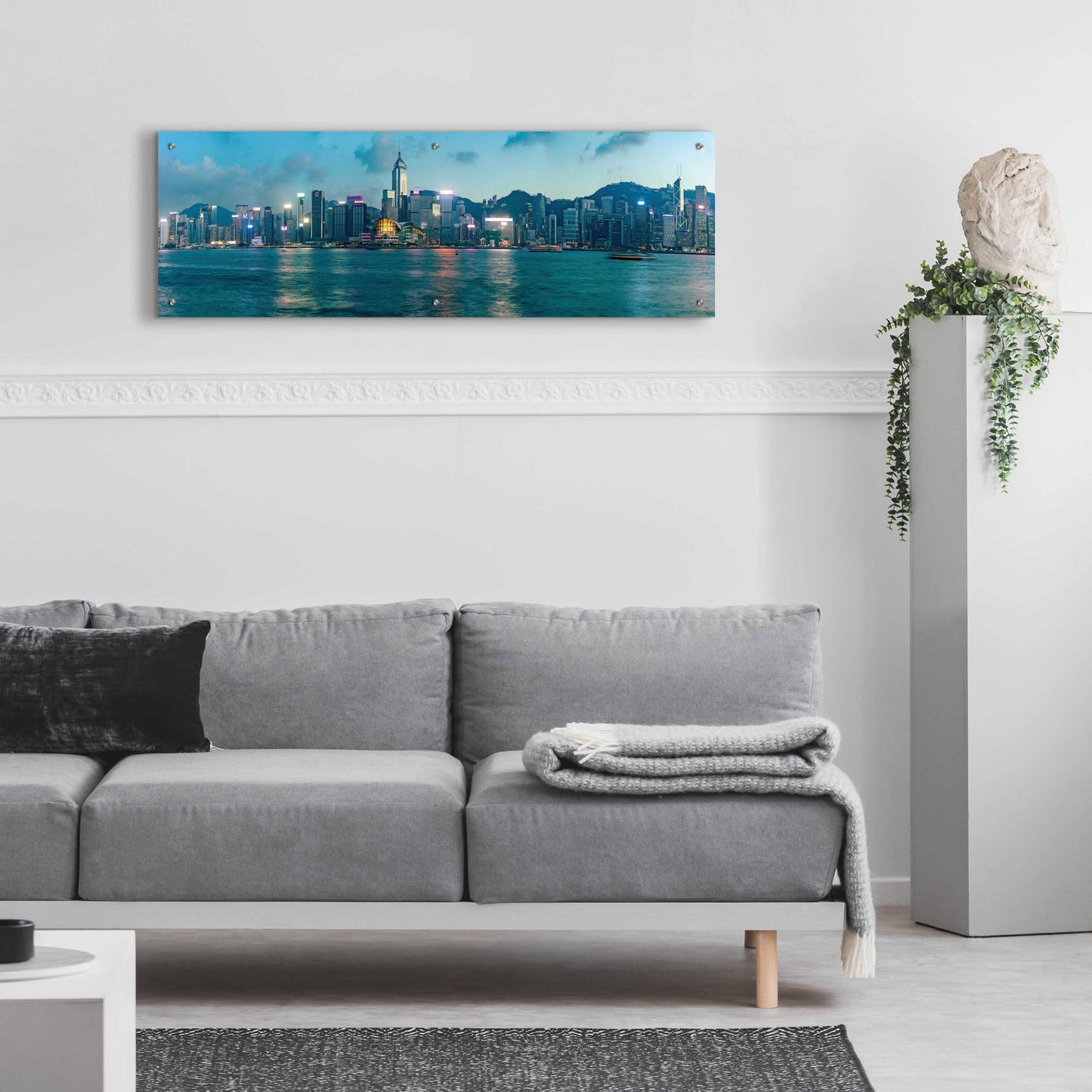 Epic Art 'Hong Kong Twilight' by Epic Portfolio, Acrylic Glass Wall Art,48x16