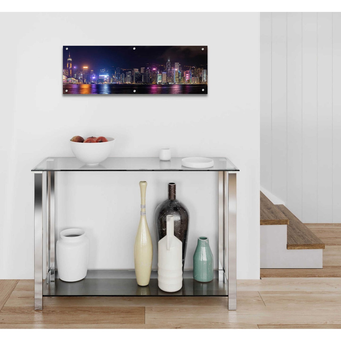 Epic Art 'Good Night Hong Kong' by Epic Portfolio, Acrylic Glass Wall Art,36x12