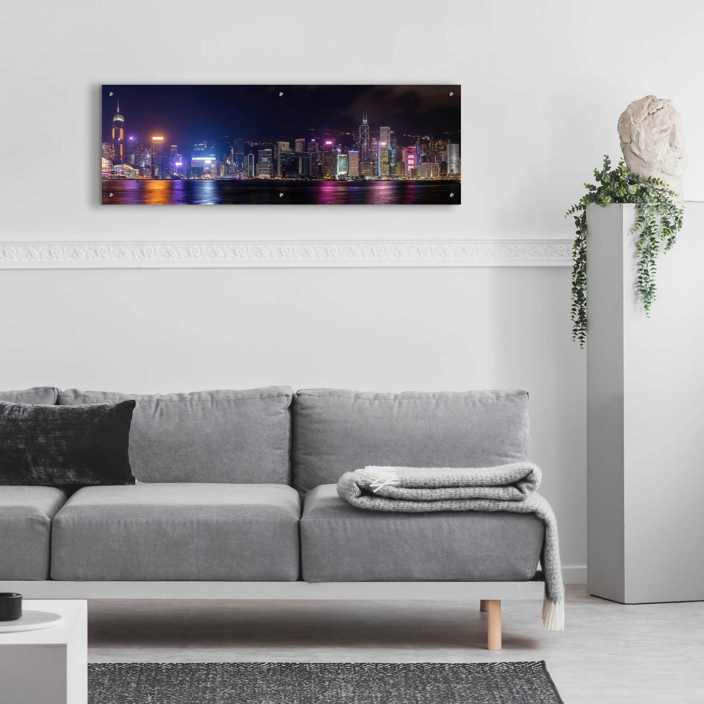 Epic Art 'Good Night Hong Kong' by Epic Portfolio, Acrylic Glass Wall Art,48x16