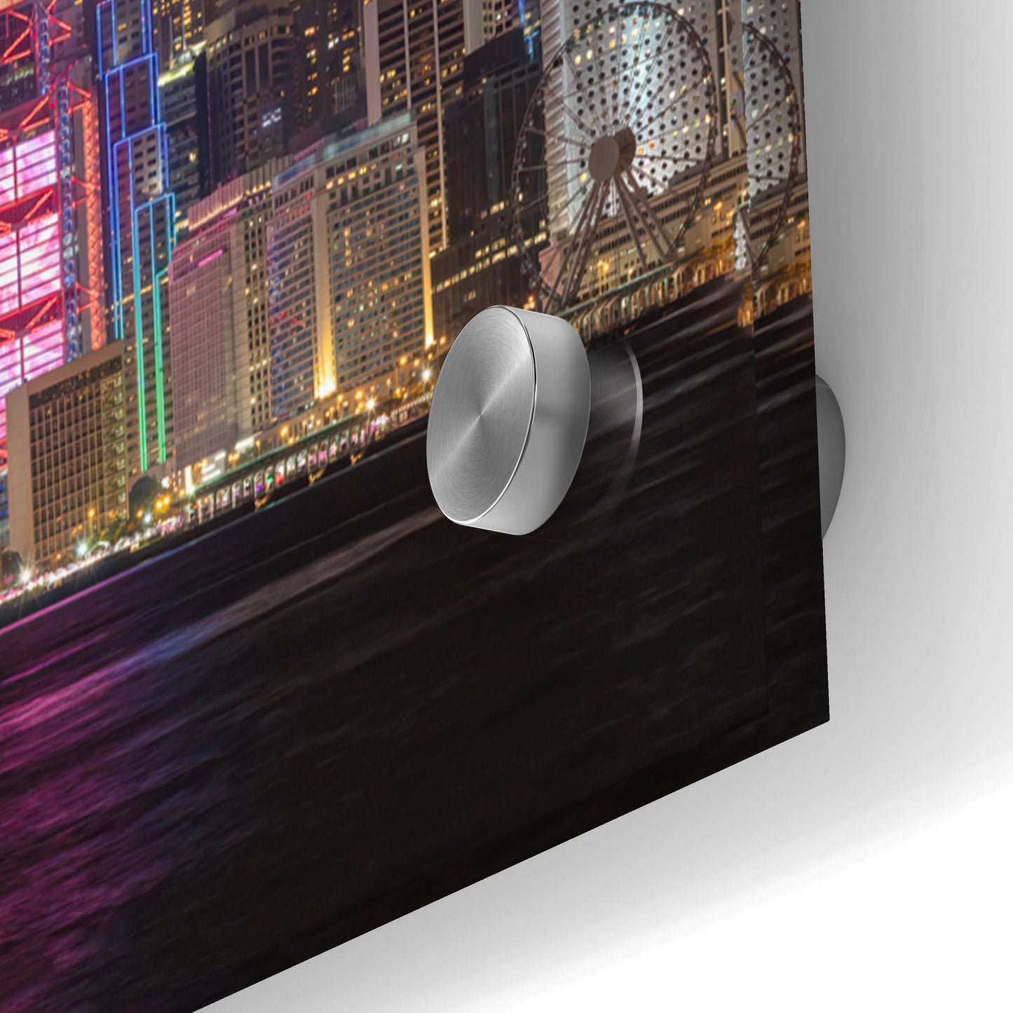 Epic Art 'Good Night Hong Kong' by Epic Portfolio, Acrylic Glass Wall Art, 3 Piece Set,108x36