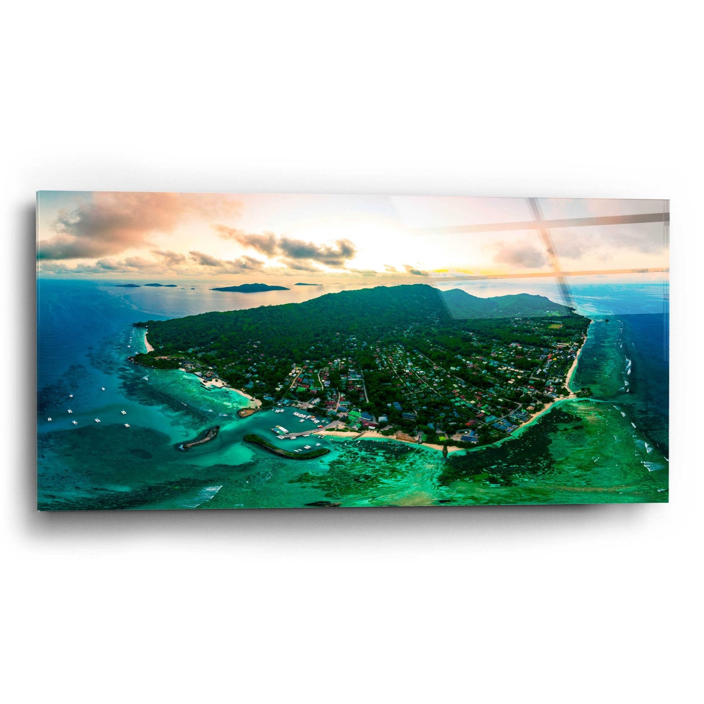 Epic Art 'La Digue 3' by Epic Portfolio, Acrylic Glass Wall Art,24x12