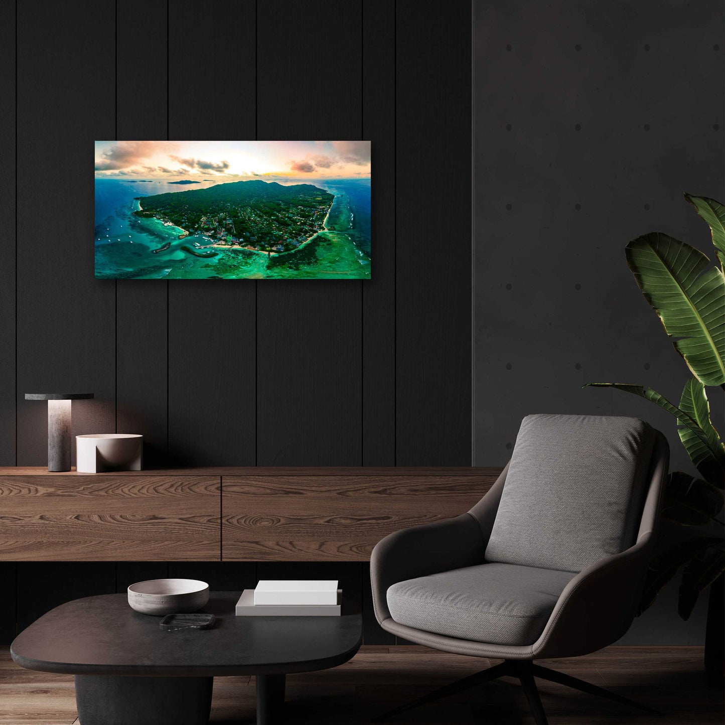 Epic Art 'La Digue 3' by Epic Portfolio, Acrylic Glass Wall Art,24x12