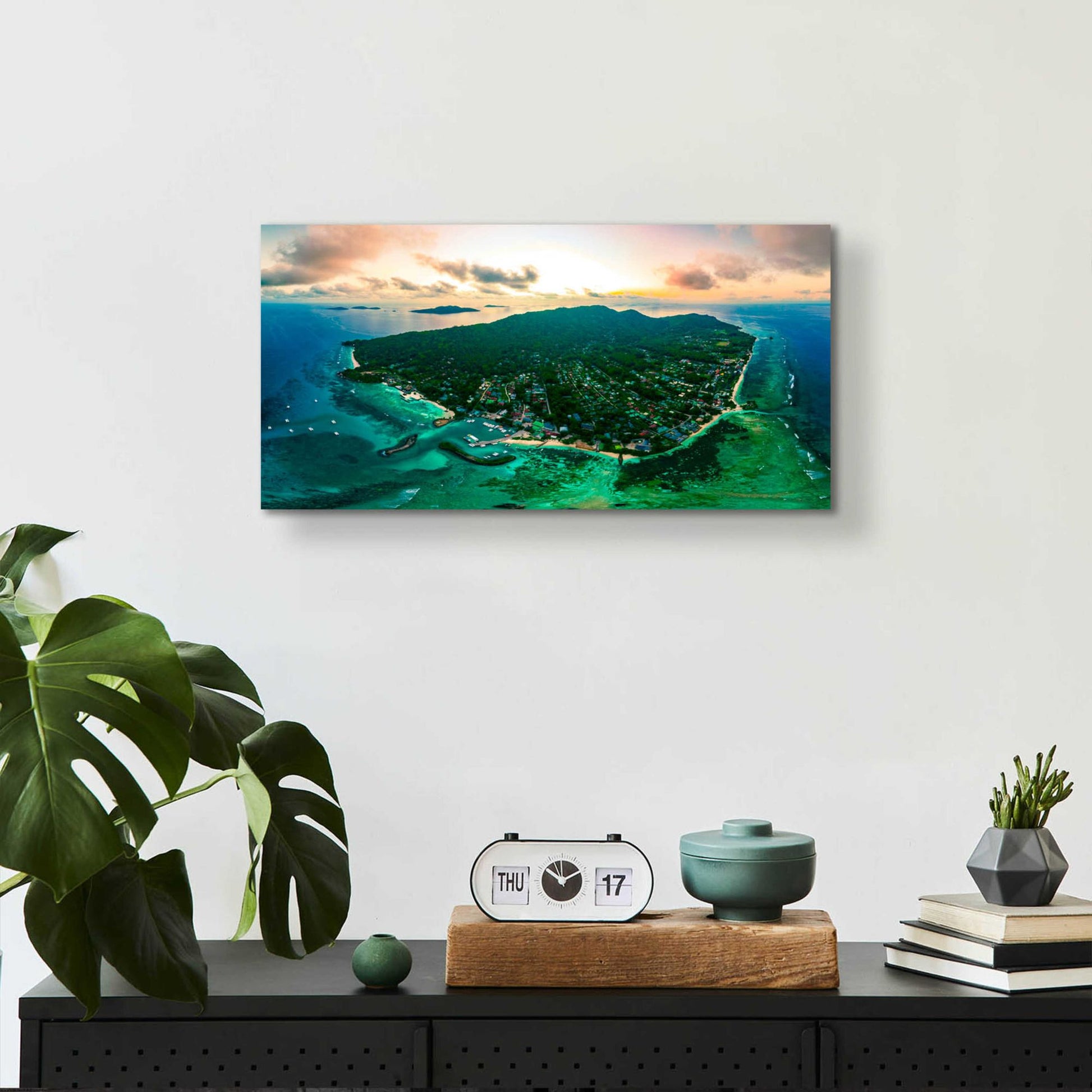 Epic Art 'La Digue 3' by Epic Portfolio, Acrylic Glass Wall Art,24x12