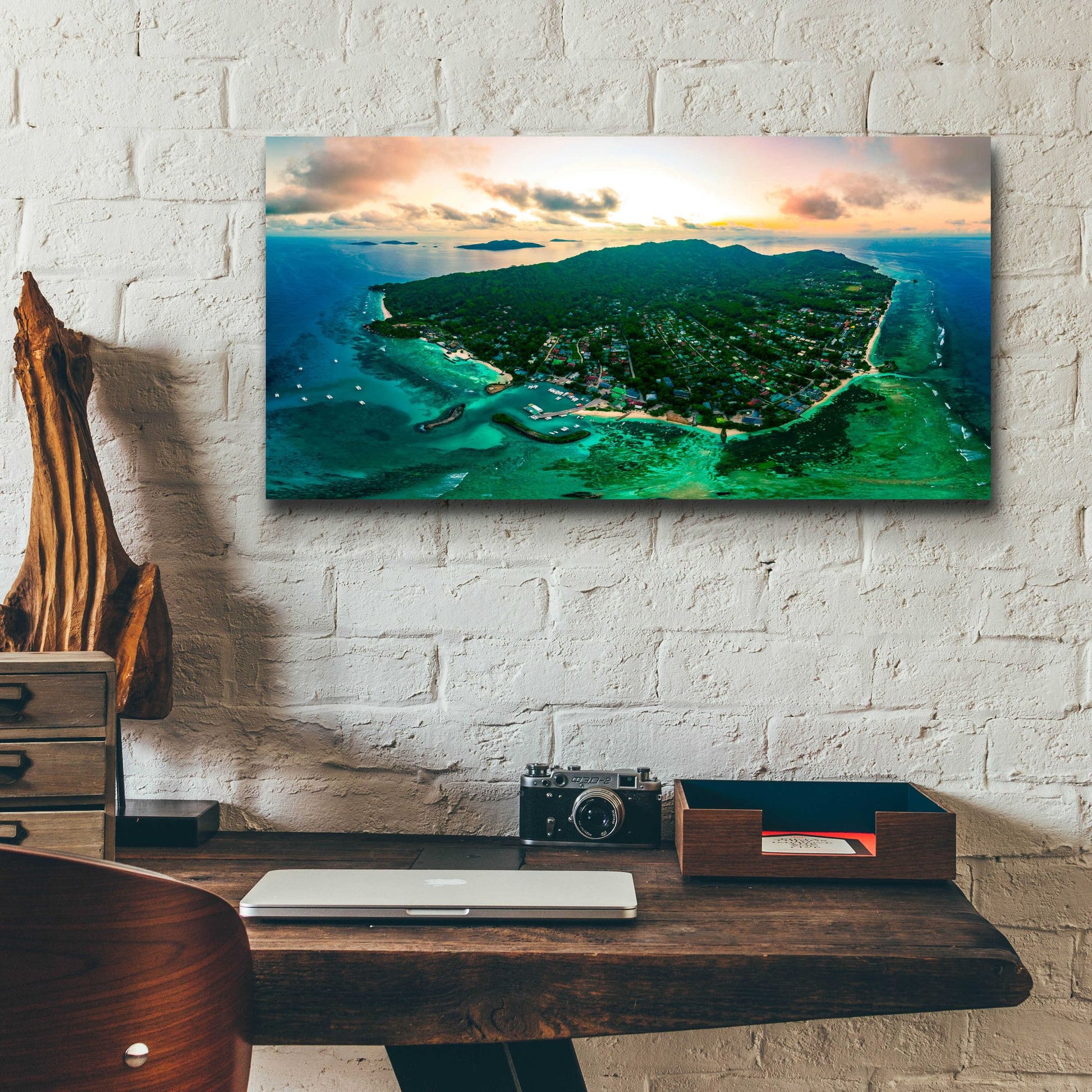 Epic Art 'La Digue 3' by Epic Portfolio, Acrylic Glass Wall Art,24x12