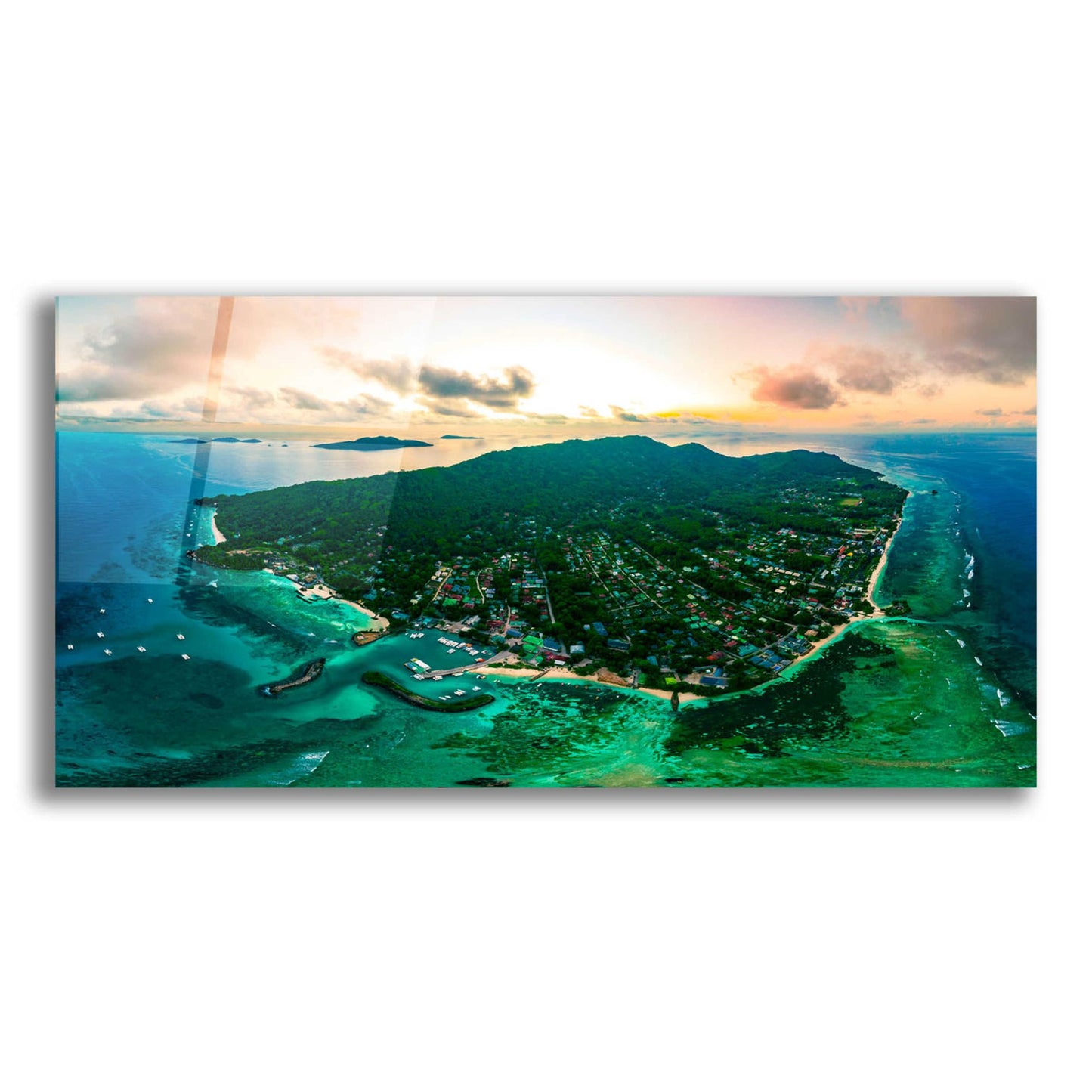 Epic Art 'La Digue 3' by Epic Portfolio, Acrylic Glass Wall Art,24x12