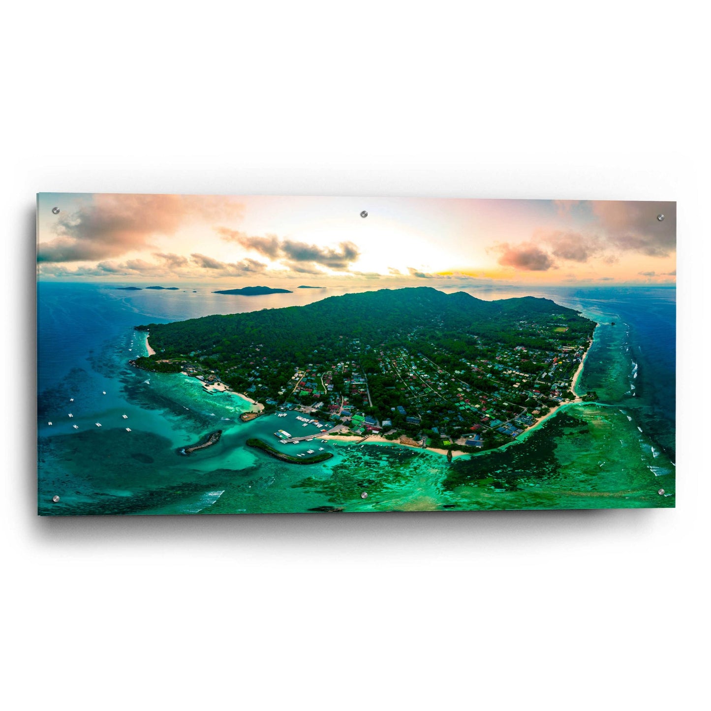 Epic Art 'La Digue 3' by Epic Portfolio, Acrylic Glass Wall Art,48x24