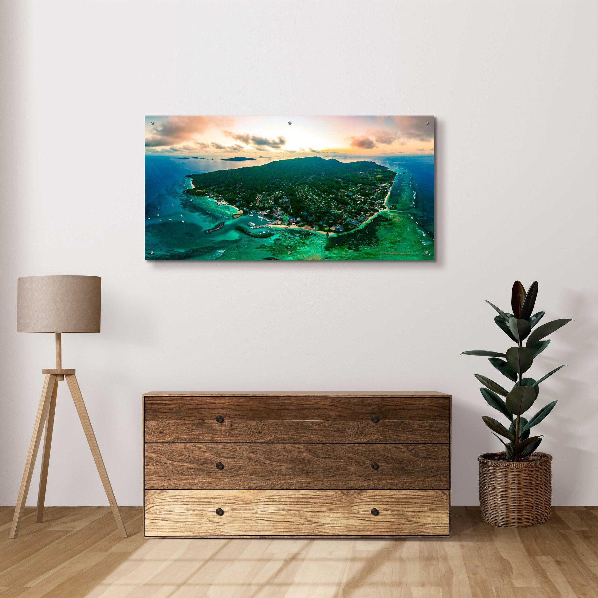 Epic Art 'La Digue 3' by Epic Portfolio, Acrylic Glass Wall Art,48x24