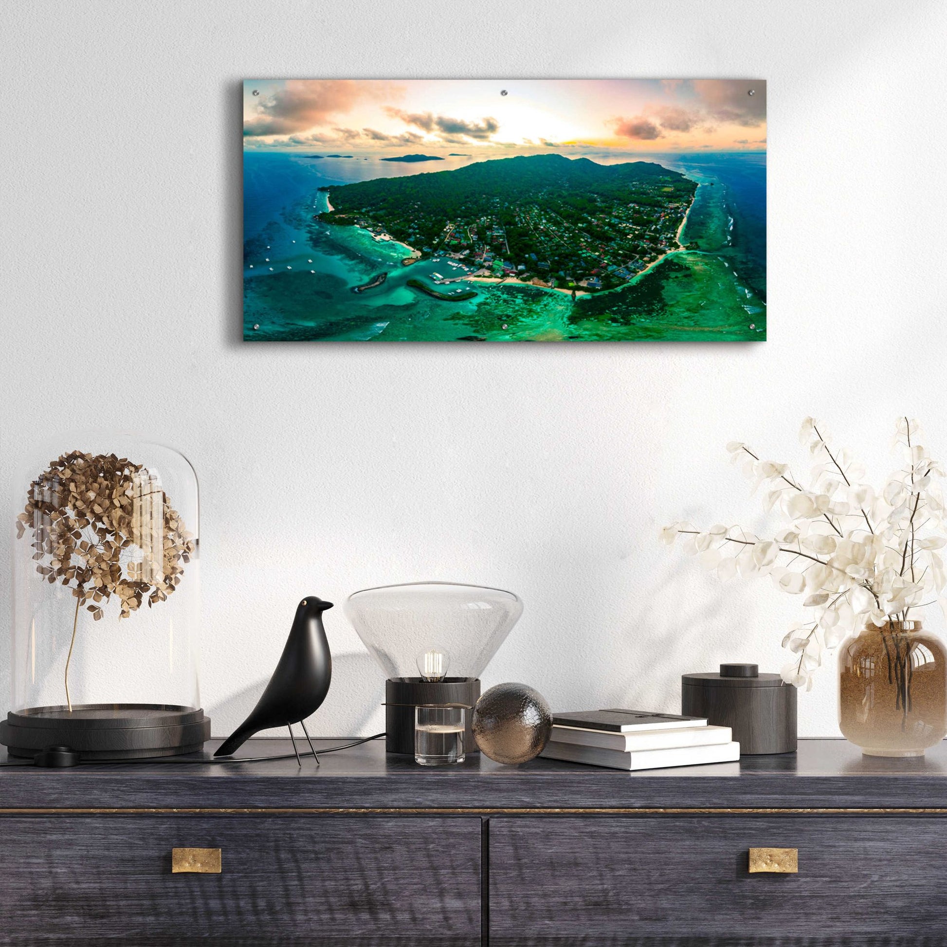 Epic Art 'La Digue 3' by Epic Portfolio, Acrylic Glass Wall Art,48x24