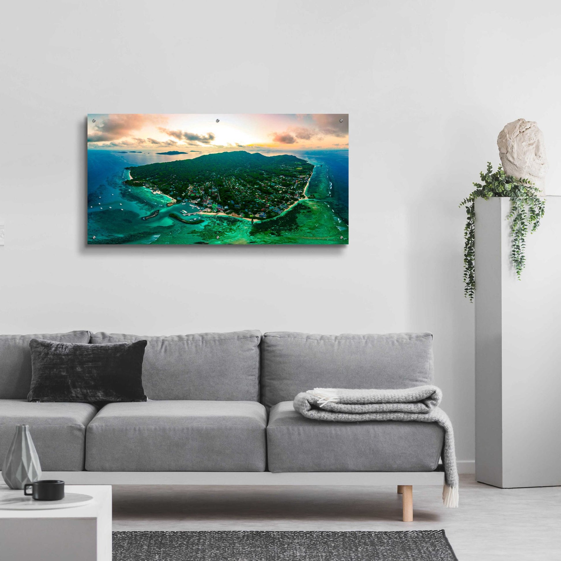 Epic Art 'La Digue 3' by Epic Portfolio, Acrylic Glass Wall Art,48x24