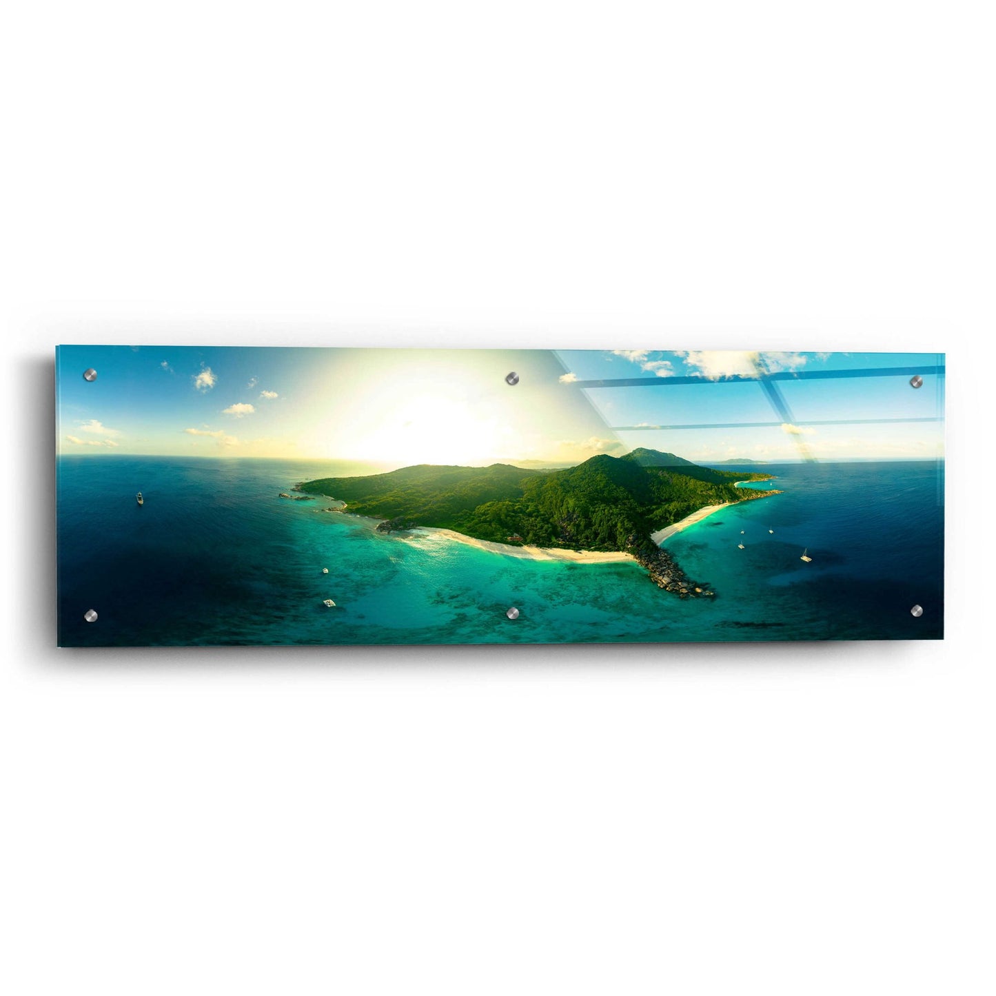 Epic Art 'LaDigue' by Epic Portfolio, Acrylic Glass Wall Art,36x12