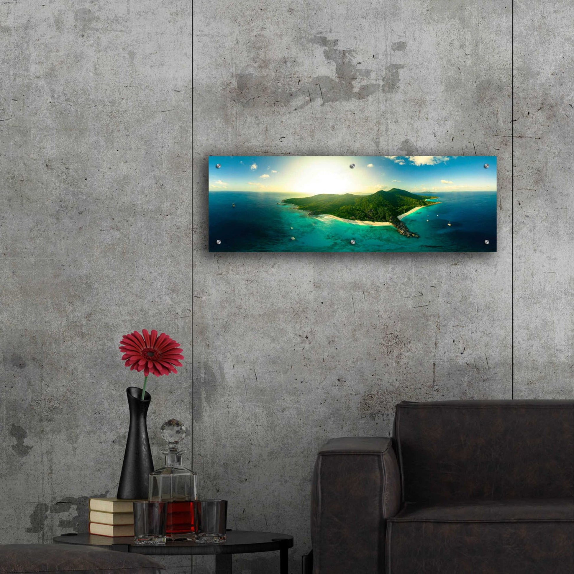 Epic Art 'LaDigue' by Epic Portfolio, Acrylic Glass Wall Art,36x12