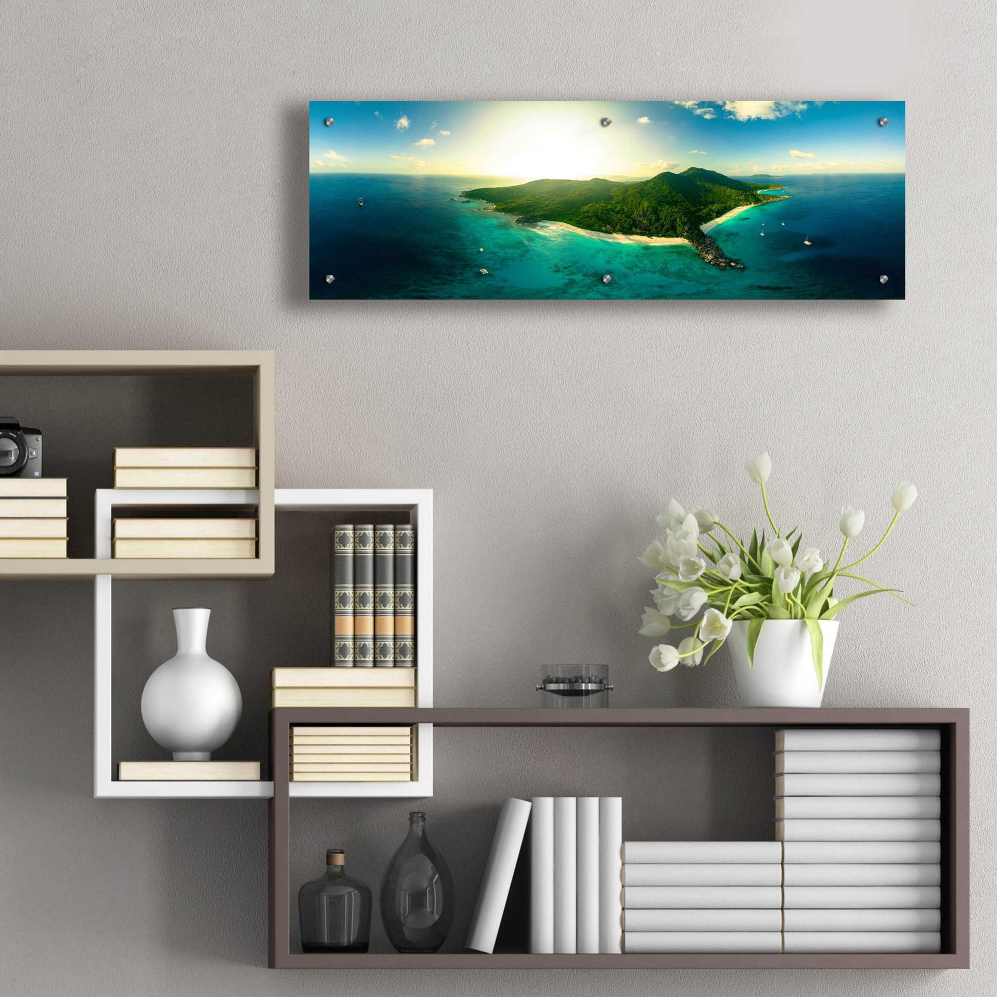 Epic Art 'LaDigue' by Epic Portfolio, Acrylic Glass Wall Art,36x12