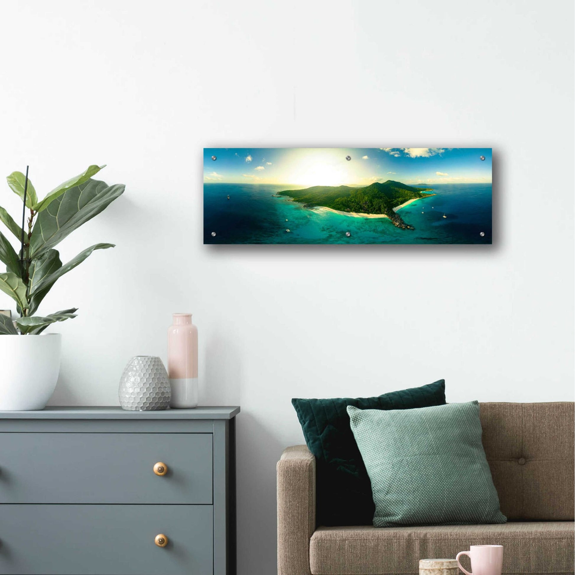 Epic Art 'LaDigue' by Epic Portfolio, Acrylic Glass Wall Art,36x12