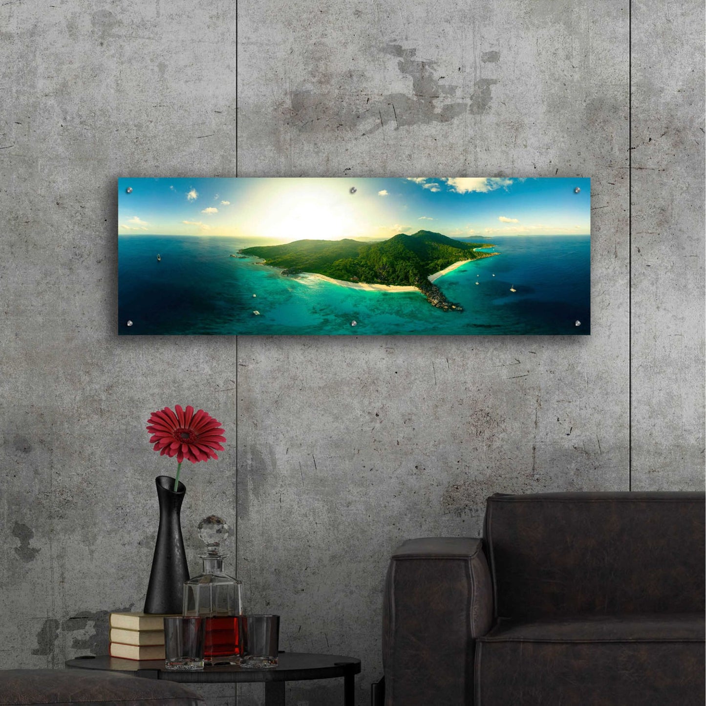 Epic Art 'LaDigue' by Epic Portfolio, Acrylic Glass Wall Art,48x16