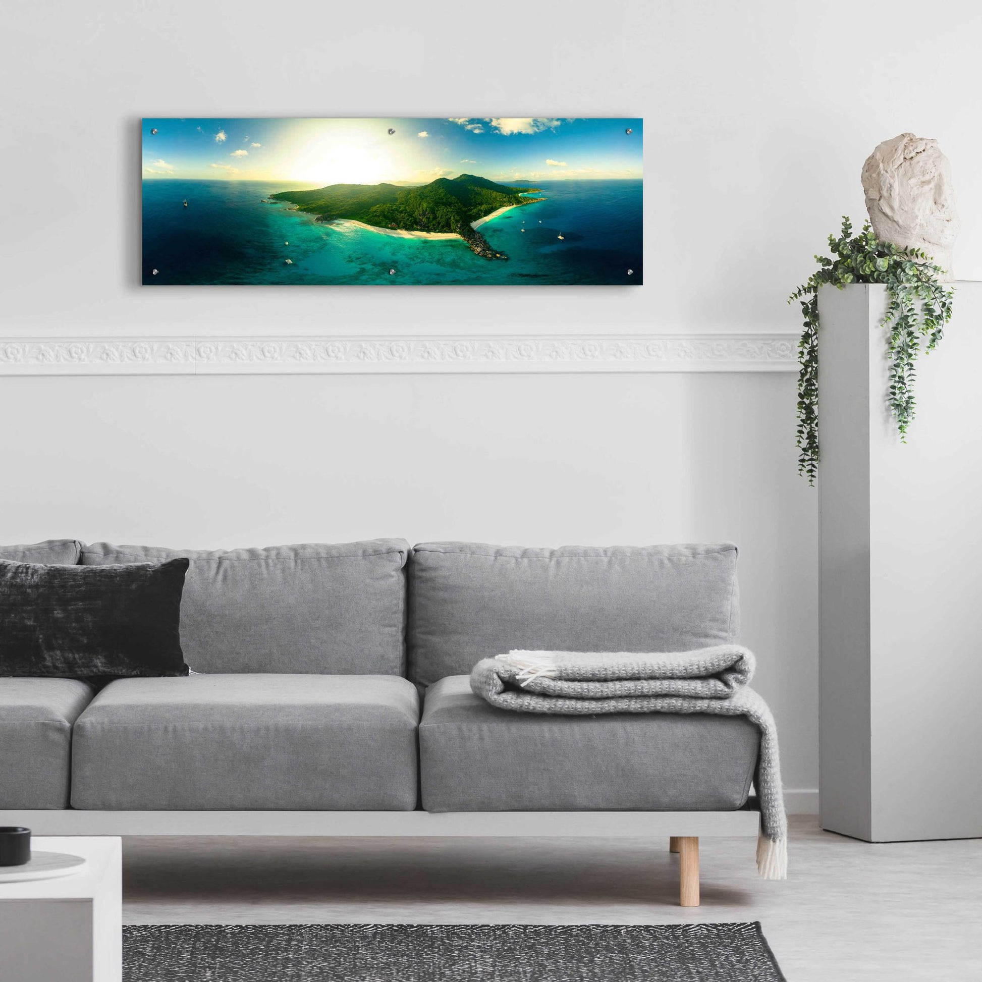 Epic Art 'LaDigue' by Epic Portfolio, Acrylic Glass Wall Art,48x16