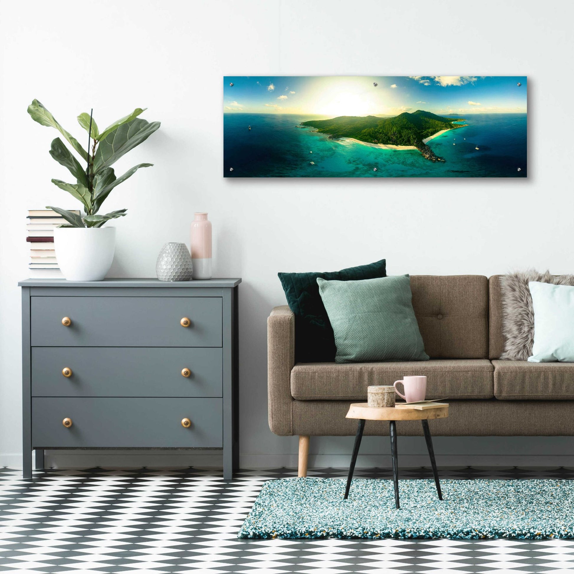 Epic Art 'LaDigue' by Epic Portfolio, Acrylic Glass Wall Art,48x16