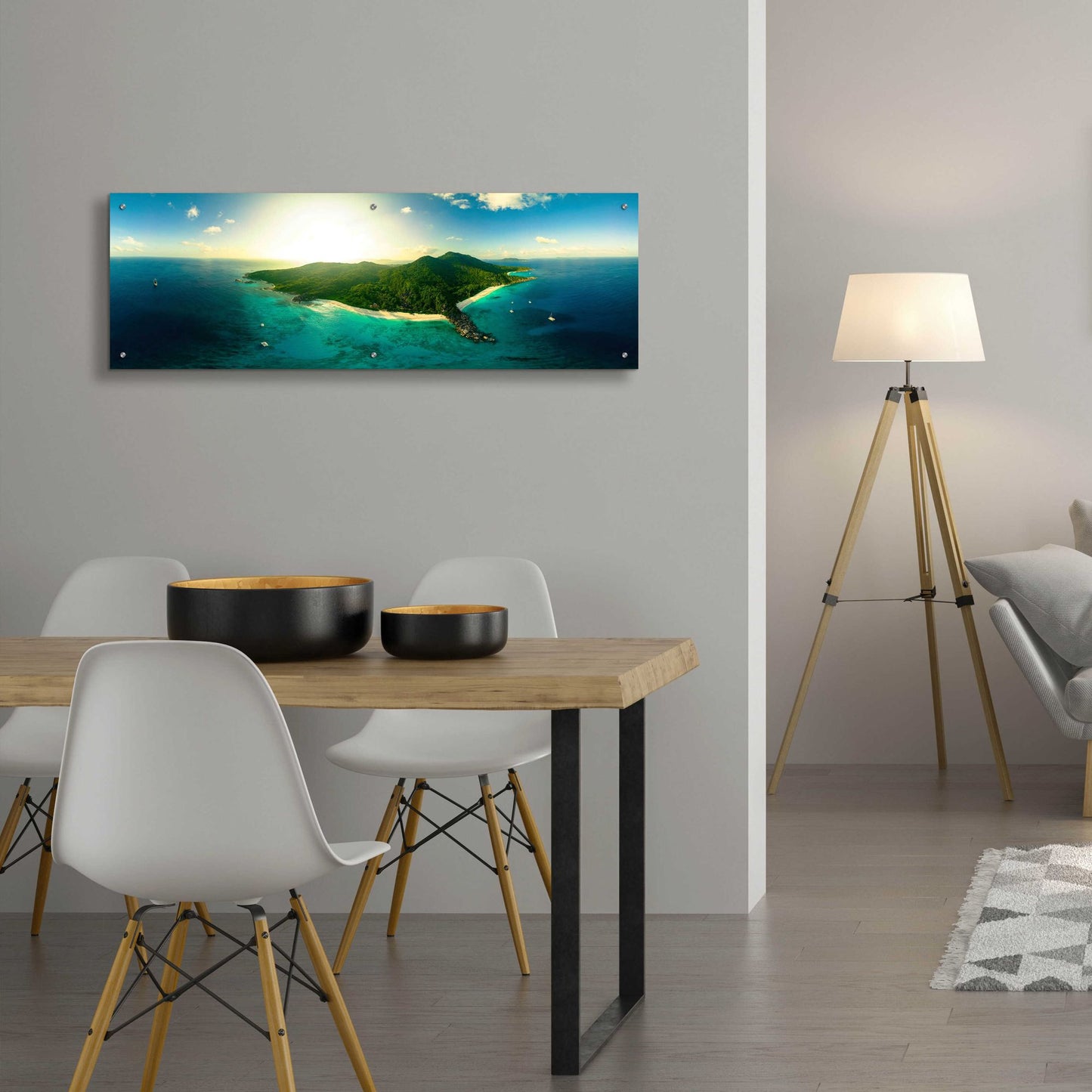 Epic Art 'LaDigue' by Epic Portfolio, Acrylic Glass Wall Art,48x16