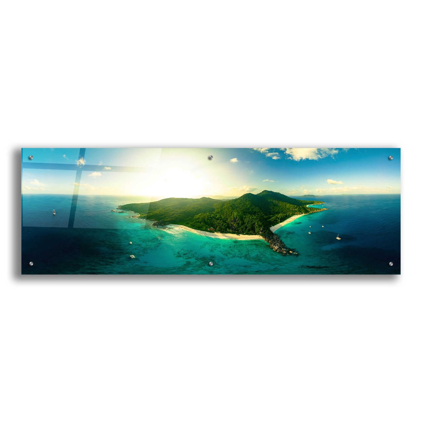 Epic Art 'LaDigue' by Epic Portfolio, Acrylic Glass Wall Art,48x16