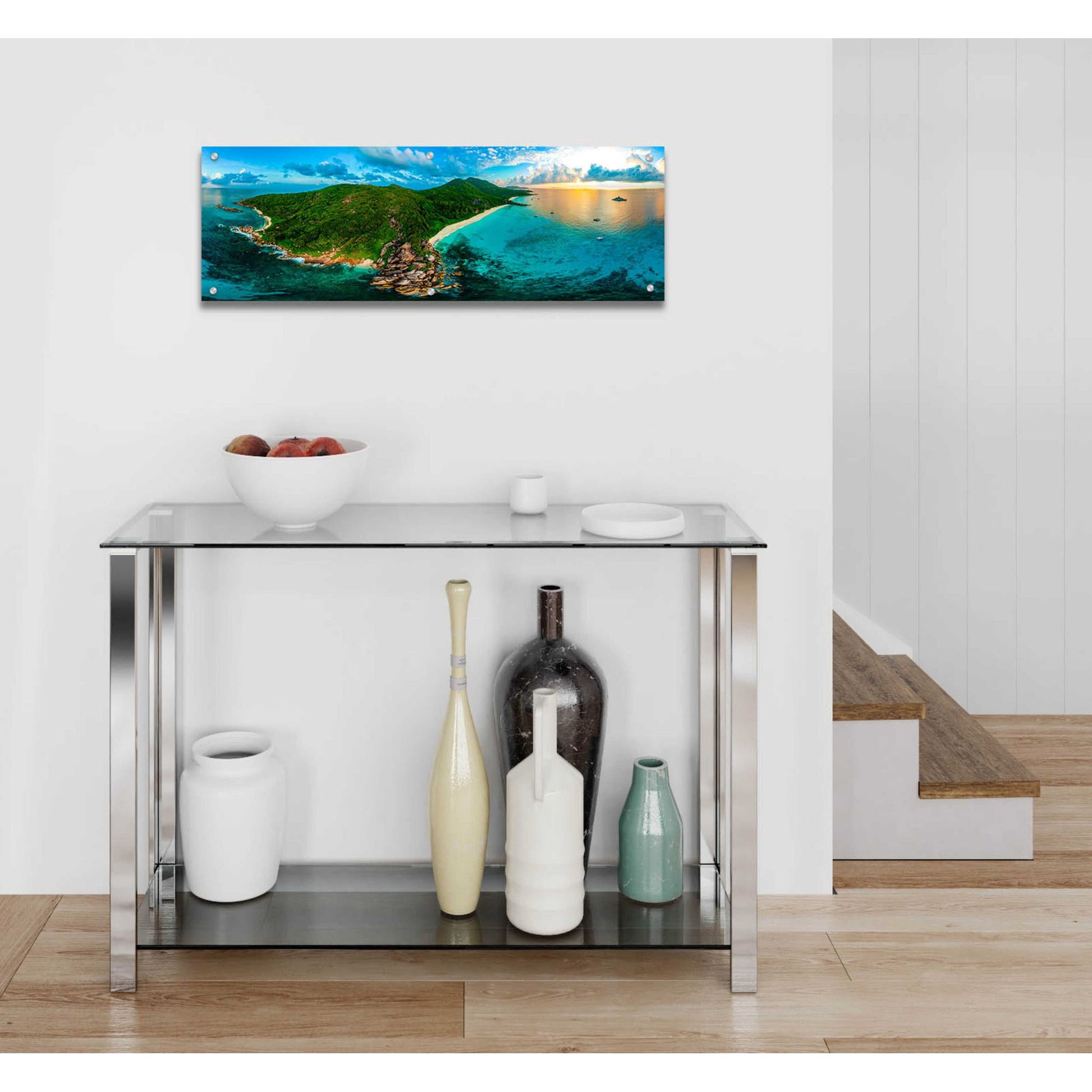 Epic Art 'LaDigue 2' by Epic Portfolio, Acrylic Glass Wall Art,36x12