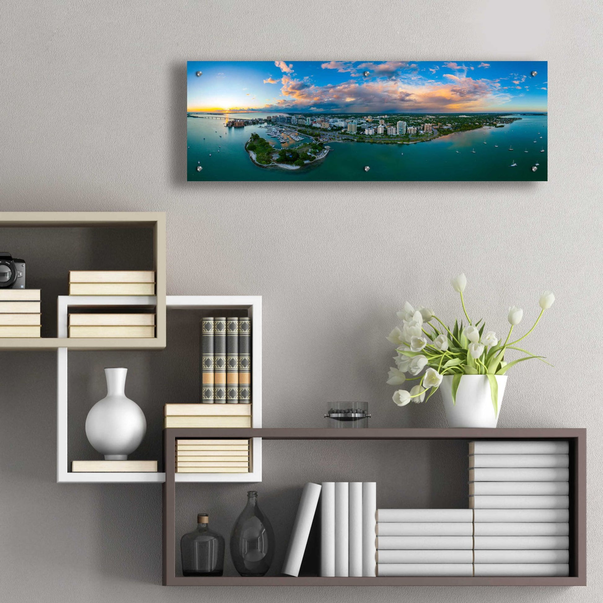 Epic Art 'Sarasota Sunset 2' by Epic Portfolio, Acrylic Glass Wall Art,36x12