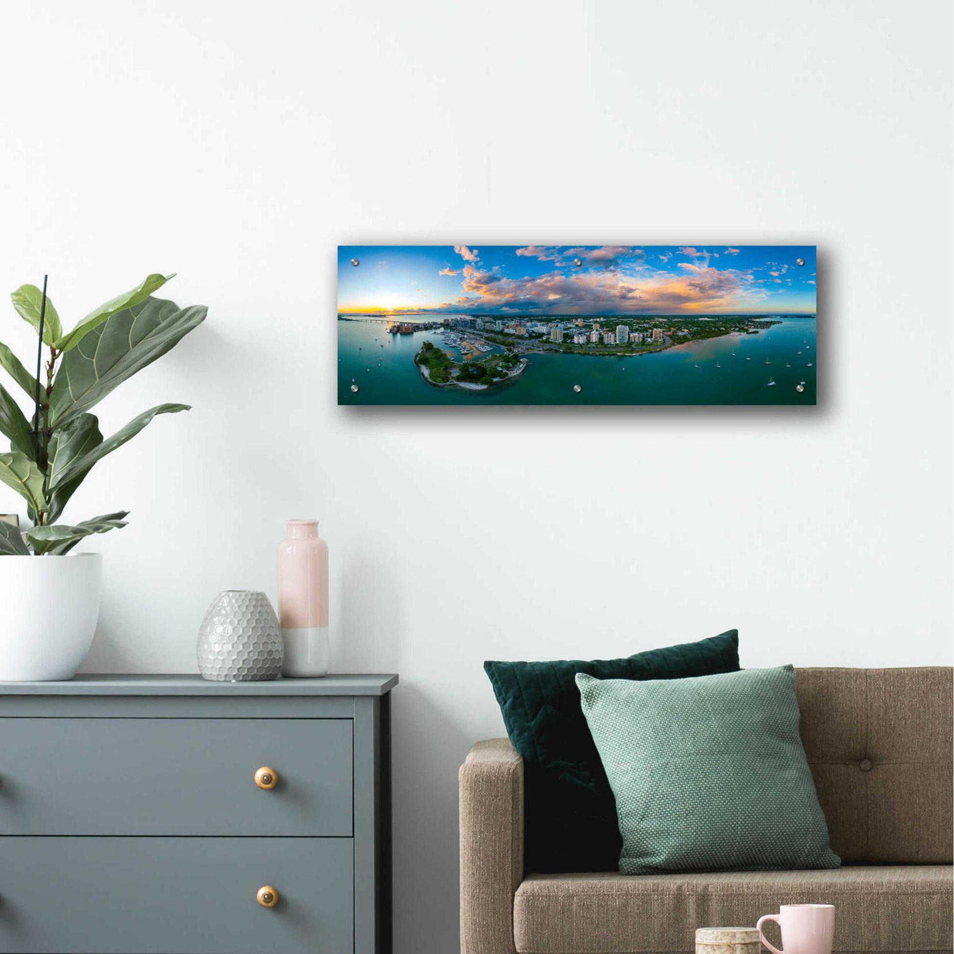 Epic Art 'Sarasota Sunset 2' by Epic Portfolio, Acrylic Glass Wall Art,36x12