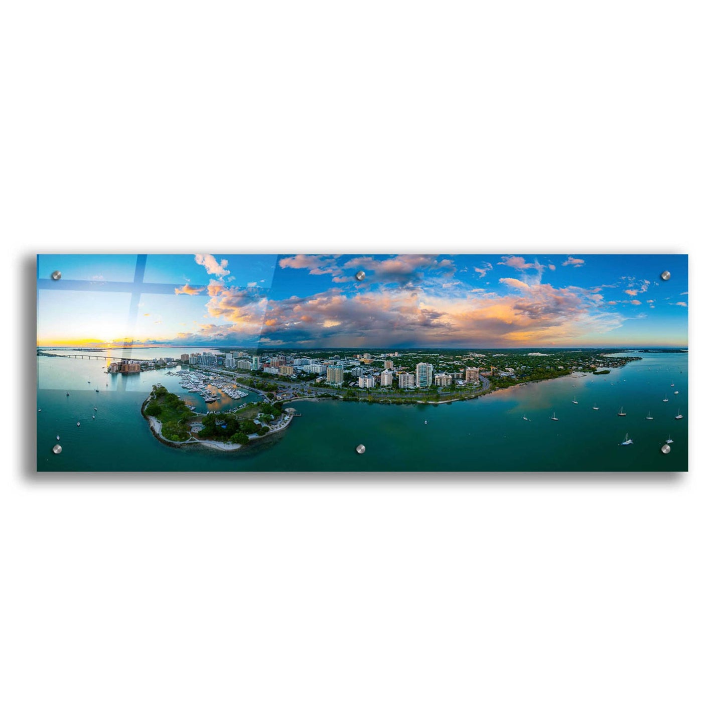 Epic Art 'Sarasota Sunset 2' by Epic Portfolio, Acrylic Glass Wall Art,36x12