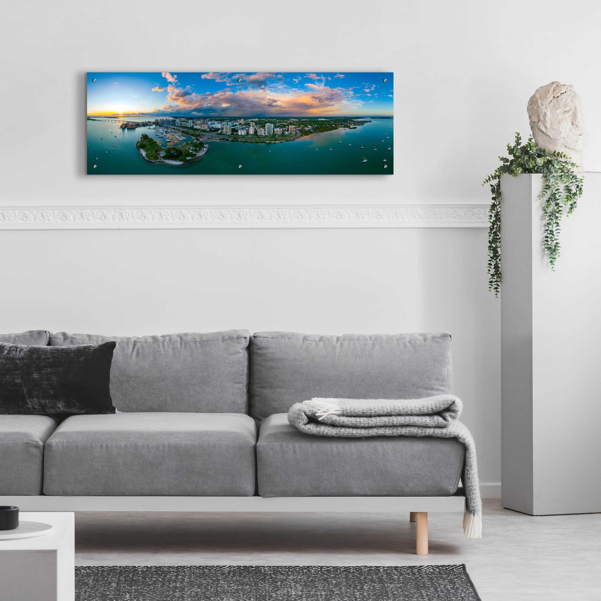 Epic Art 'Sarasota Sunset 2' by Epic Portfolio, Acrylic Glass Wall Art,48x16