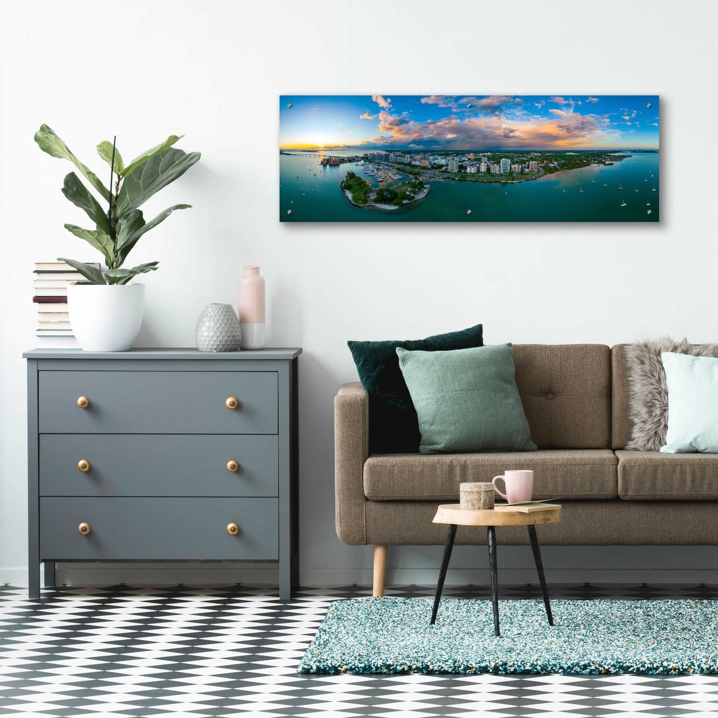 Epic Art 'Sarasota Sunset 2' by Epic Portfolio, Acrylic Glass Wall Art,48x16