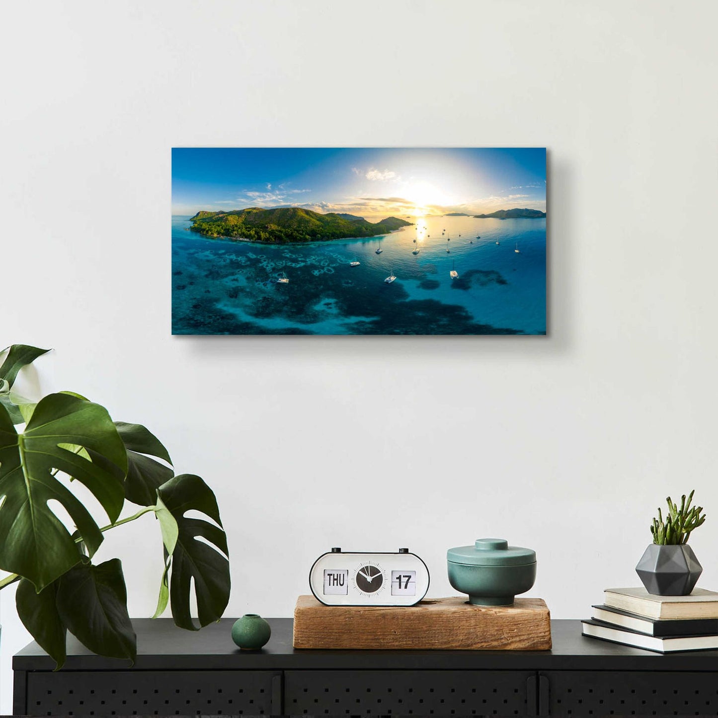 Epic Art 'Seychelles Dreams' by Epic Portfolio, Acrylic Glass Wall Art,24x12