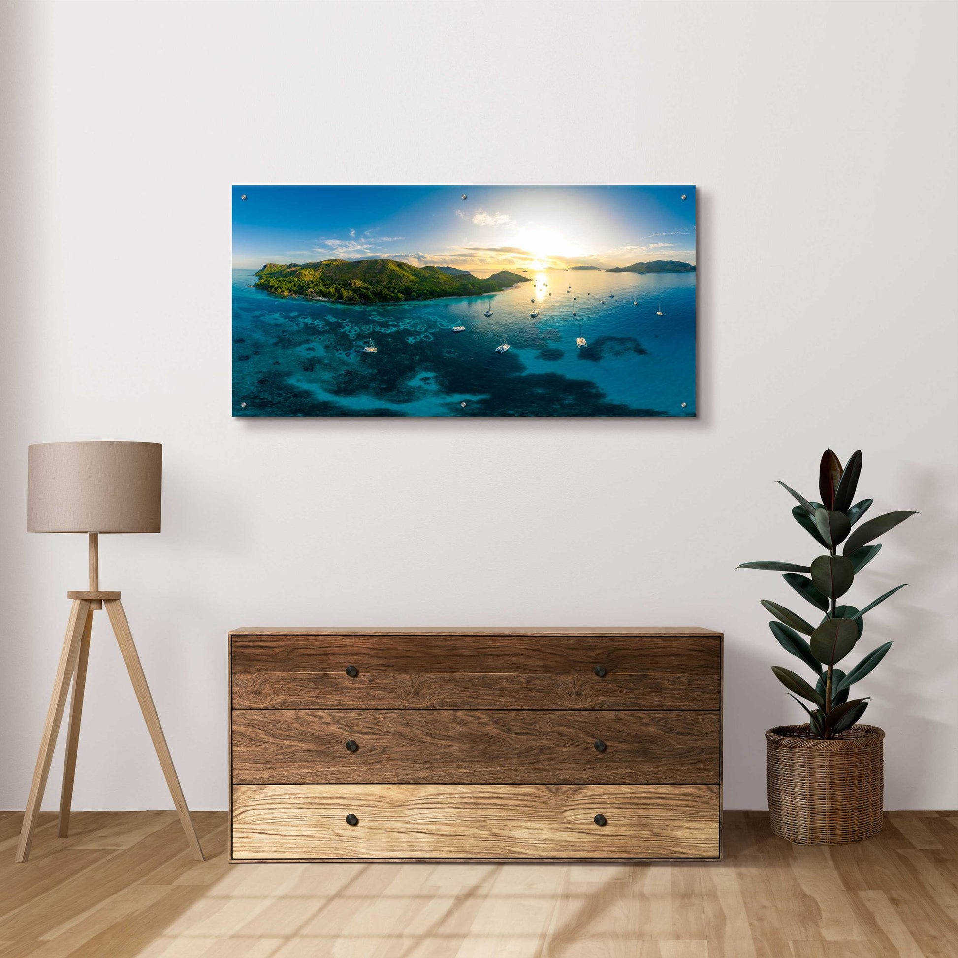 Epic Art 'Seychelles Dreams' by Epic Portfolio, Acrylic Glass Wall Art,48x24